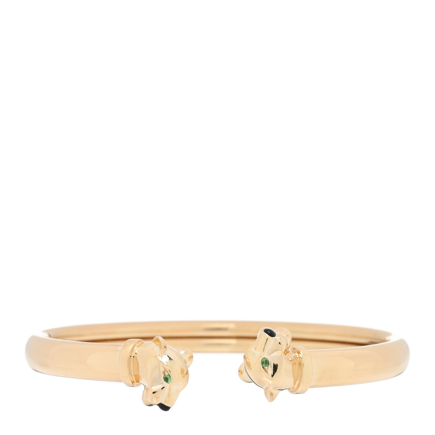 18K Yellow Gold Tsavorite Garnet Onyx Panthère De Cartier Cuff Bracelet 17