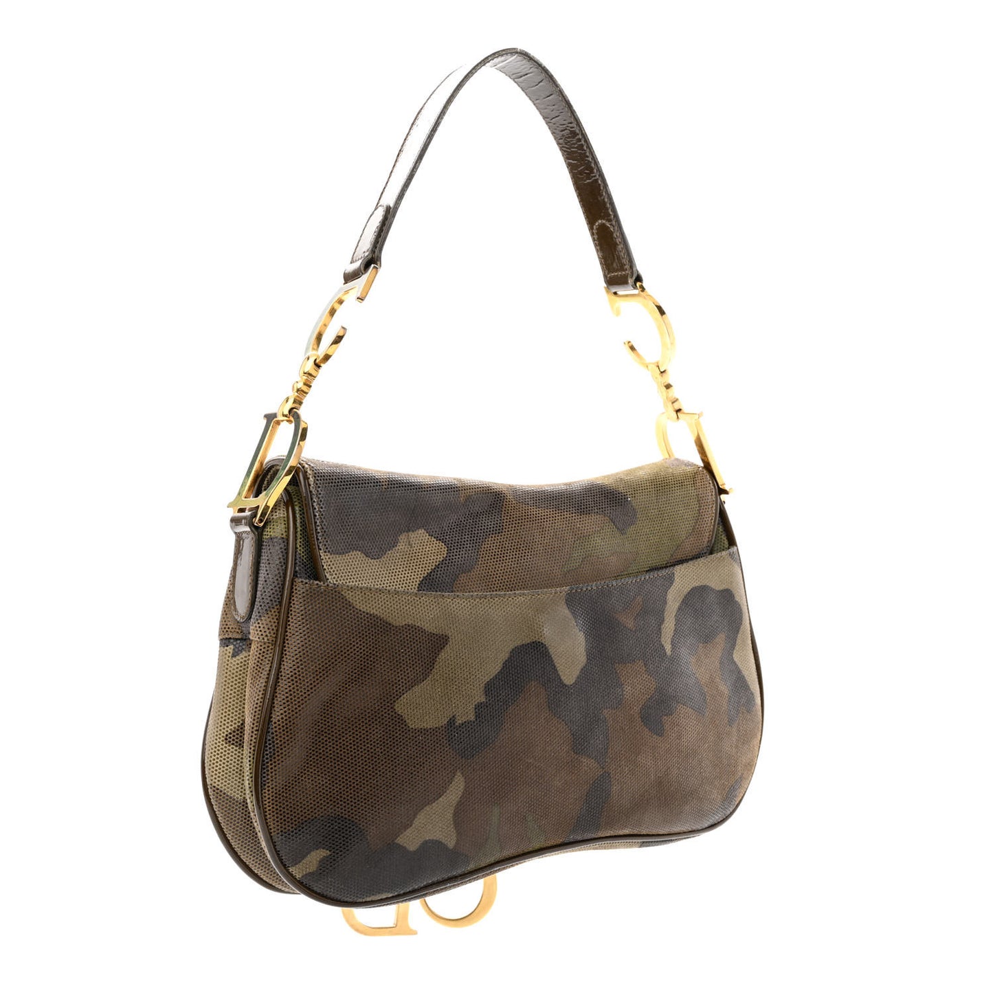 Pixelated Calfskin Camouflage Double Saddle Bag