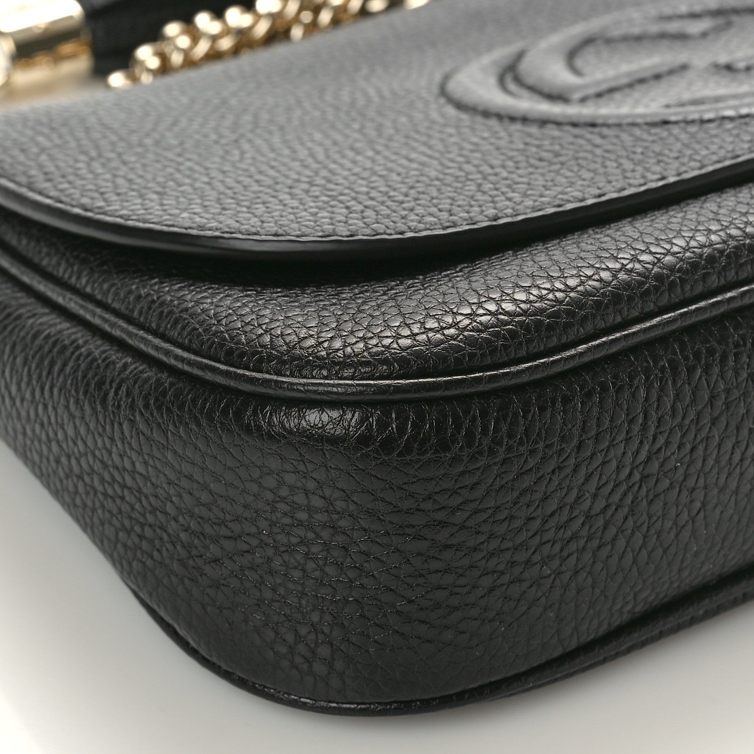 Gucci Pebbled Calfskin Medium Soho Flap Crossbody Black 9 of 10