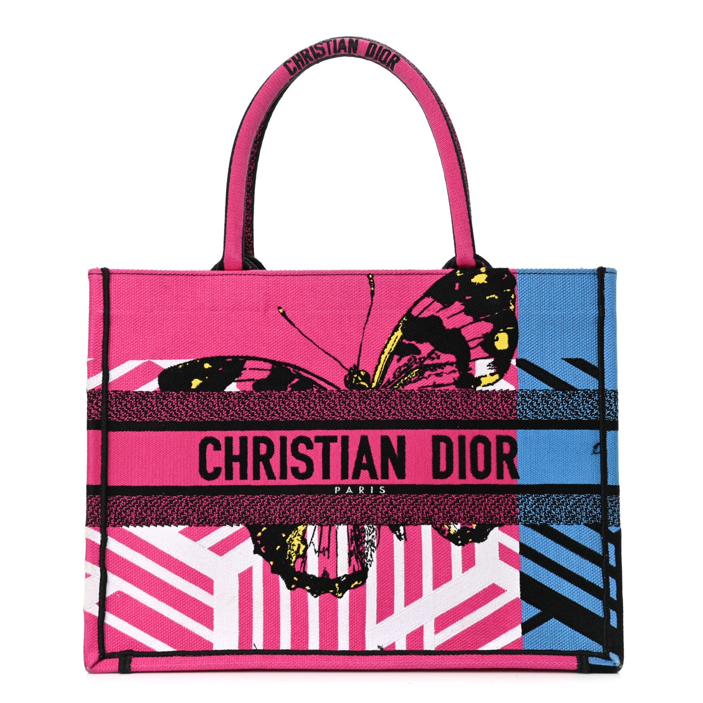 Canvas Embroidered Medium Jungle Pop Book Tote Fuchsia Multicolor