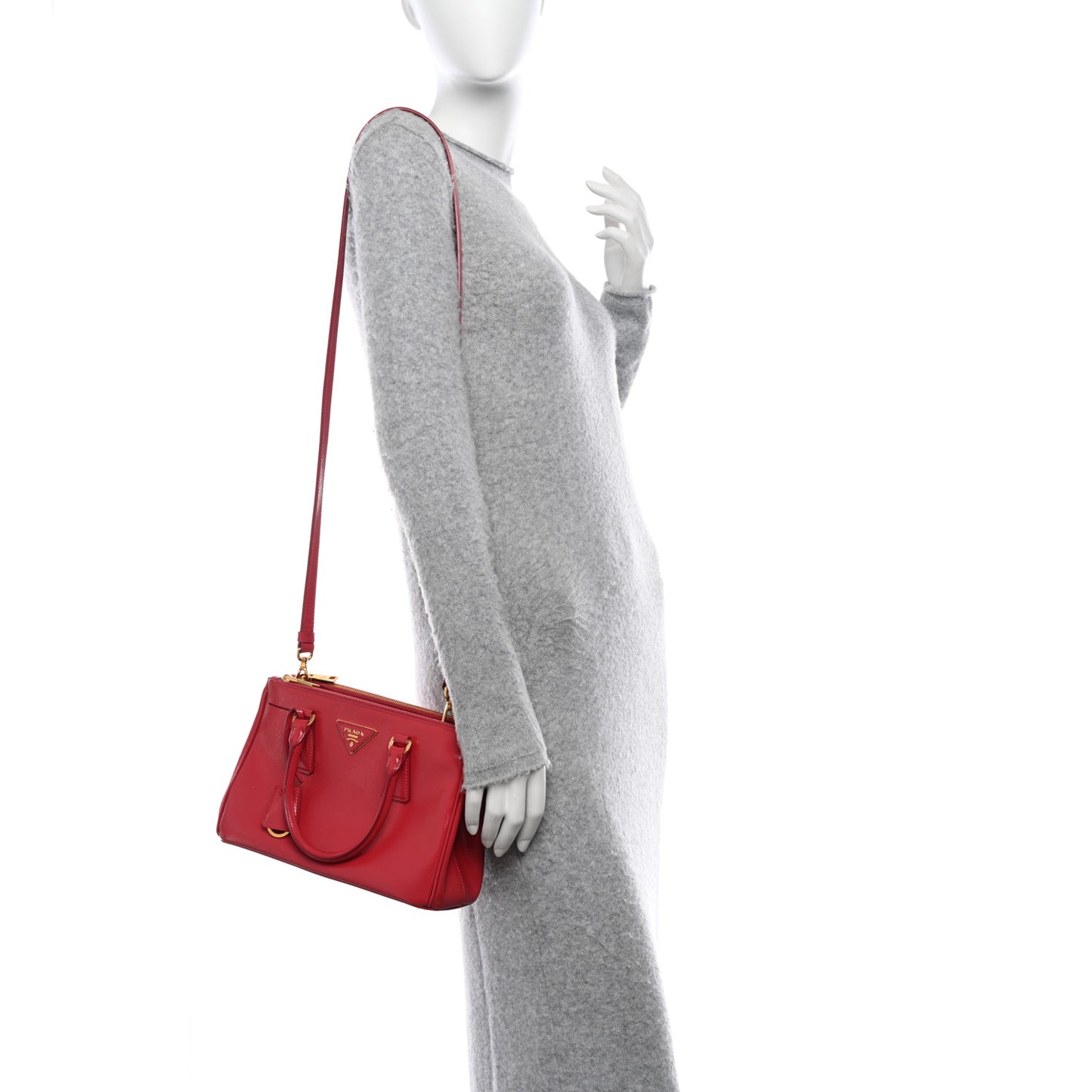 Saffiano Vernice Mini Galleria Double Zip Tote Peonia