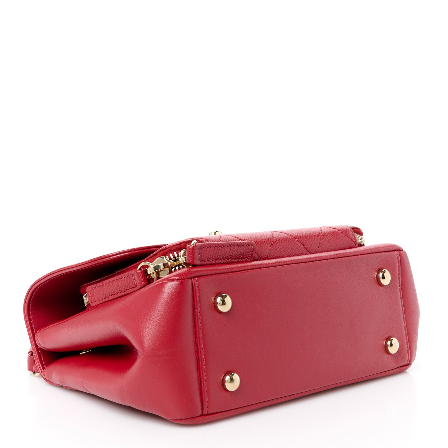 Caviar Quilted Small Business Affinity Flap Red