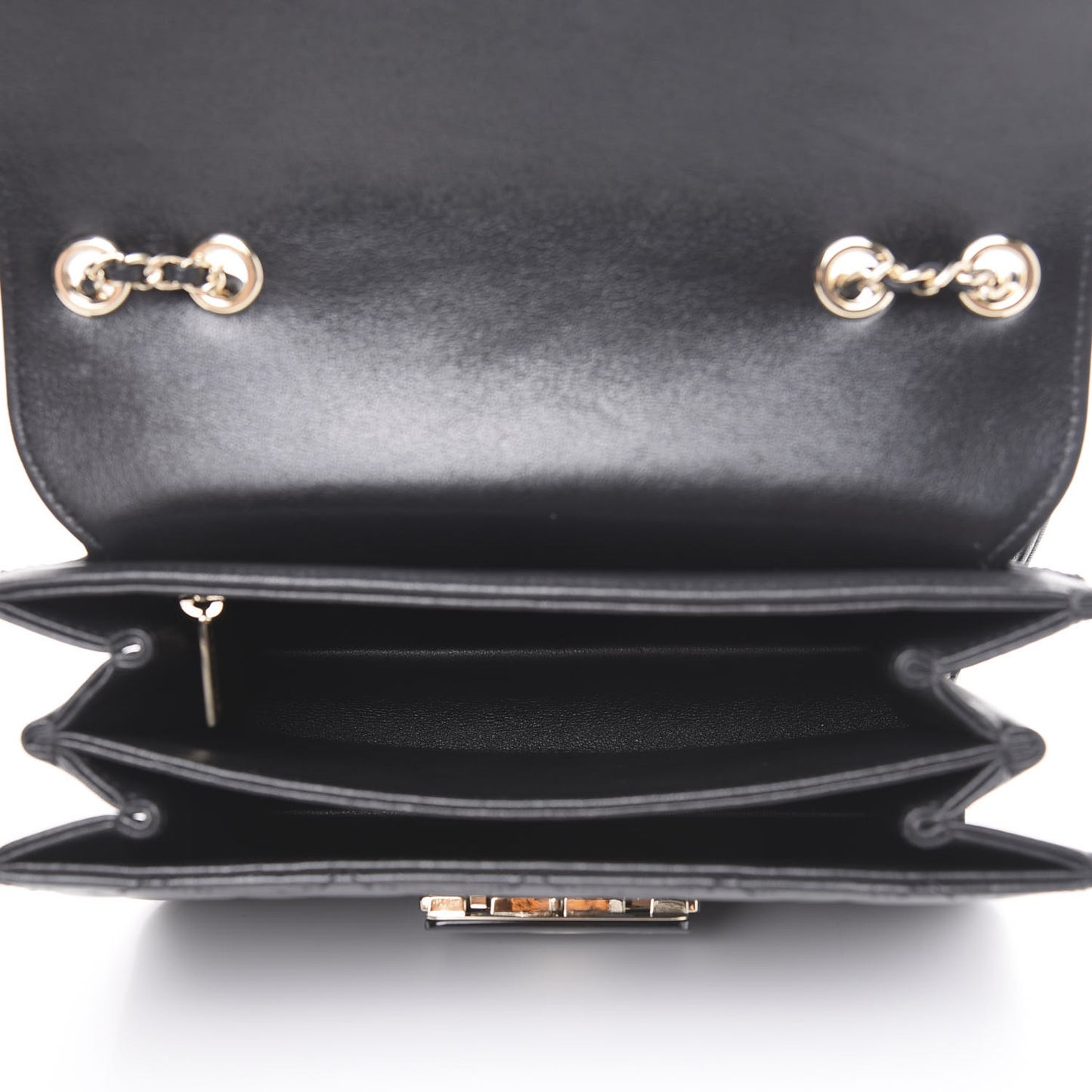 Sheepskin Quilted Beauty Lock Flap Black