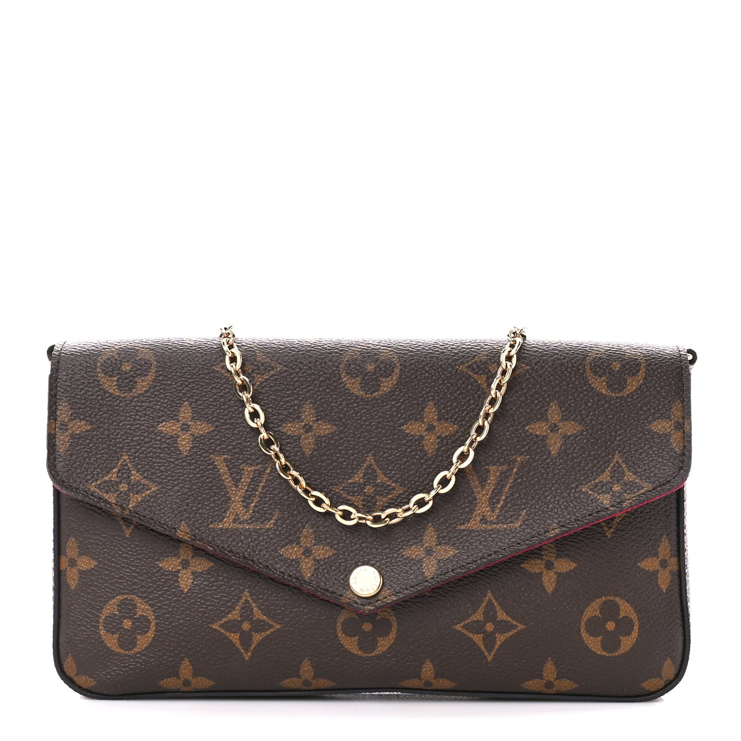 Monogram Pochette Felicie Chain Wallet Fuchsia