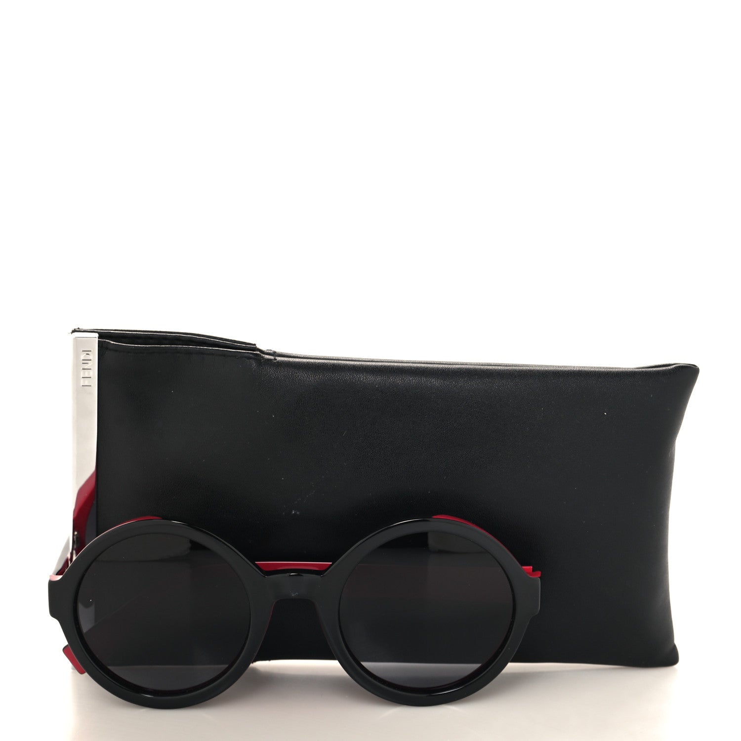 Fendi Round Sunglasses FF0120/S Black Red 7 of 7