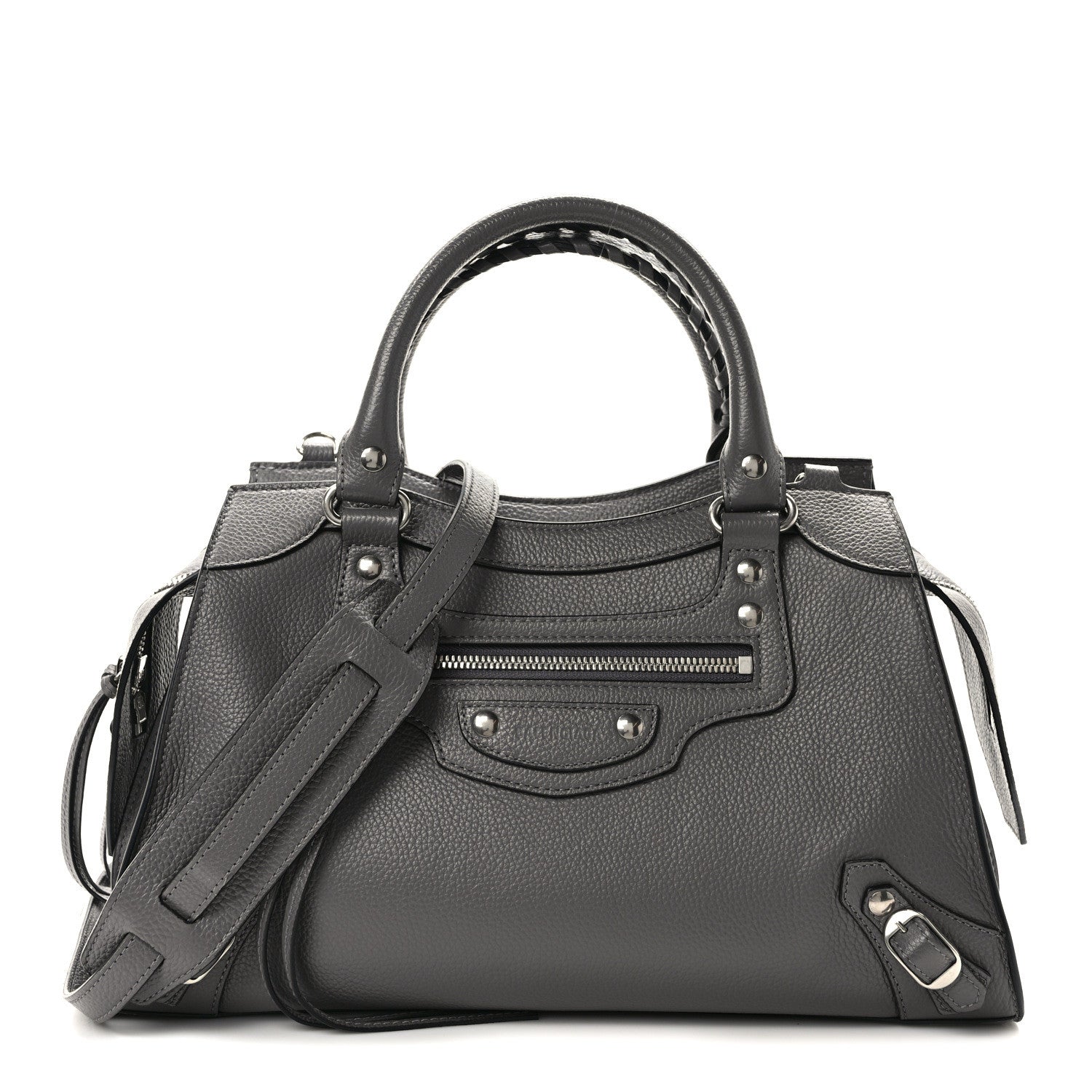 Balenciaga Grained Calfskin Neo Classic Silver Hardware S City Dark Grey 1 of 13