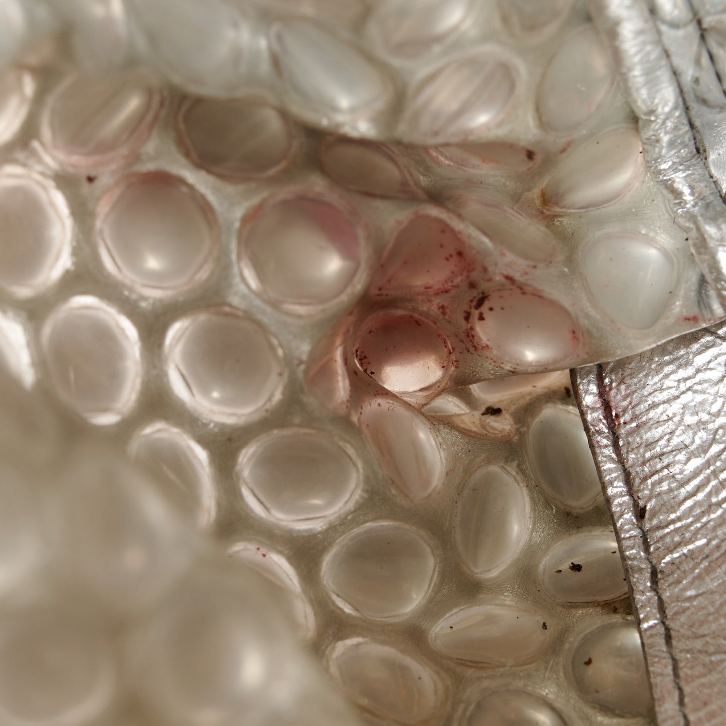 Metallic Fabric Bubble Wrap The Mini Pouch Silver