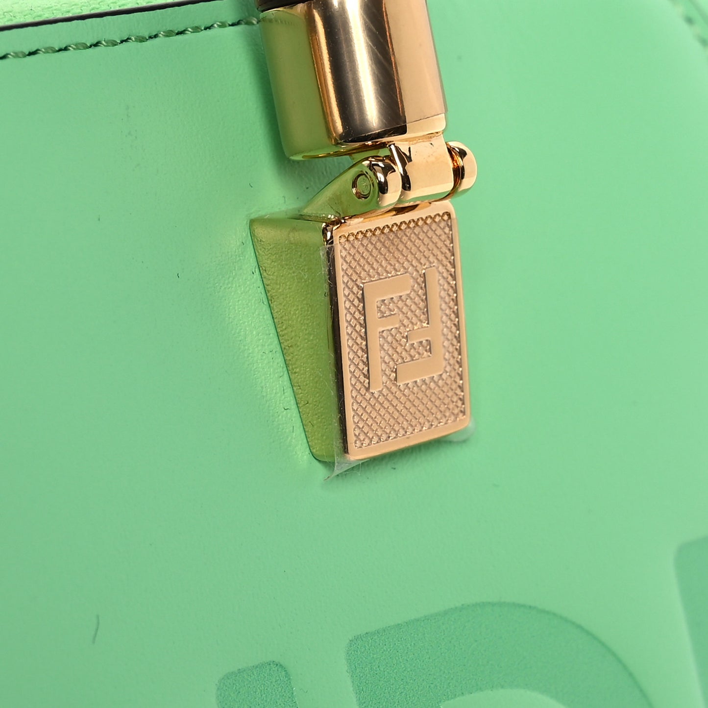 Vitello King Plexiglass Logo Embossed Mini By The Way Top Handle Boston Bag Edamame