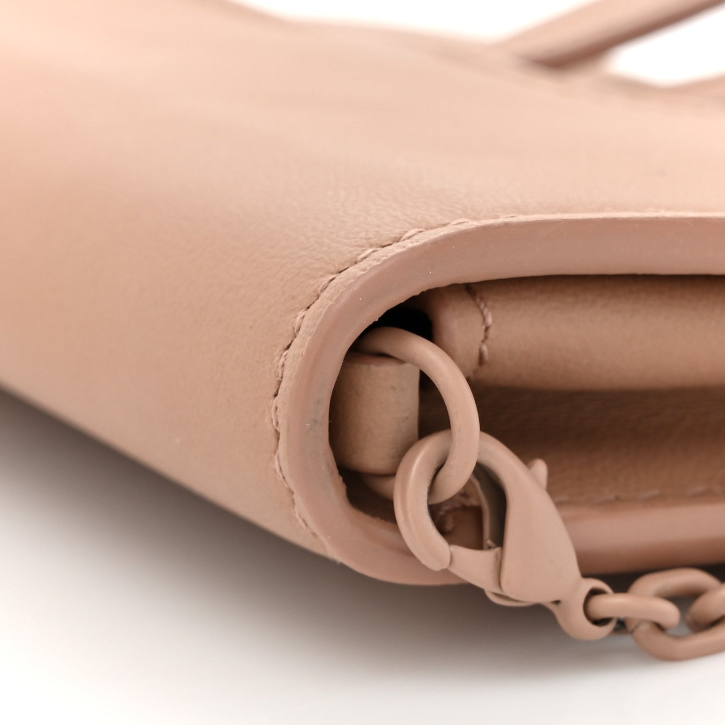 Ultra Matte Calfskin Nano Saddle Chain Pouch Rose Des Vents