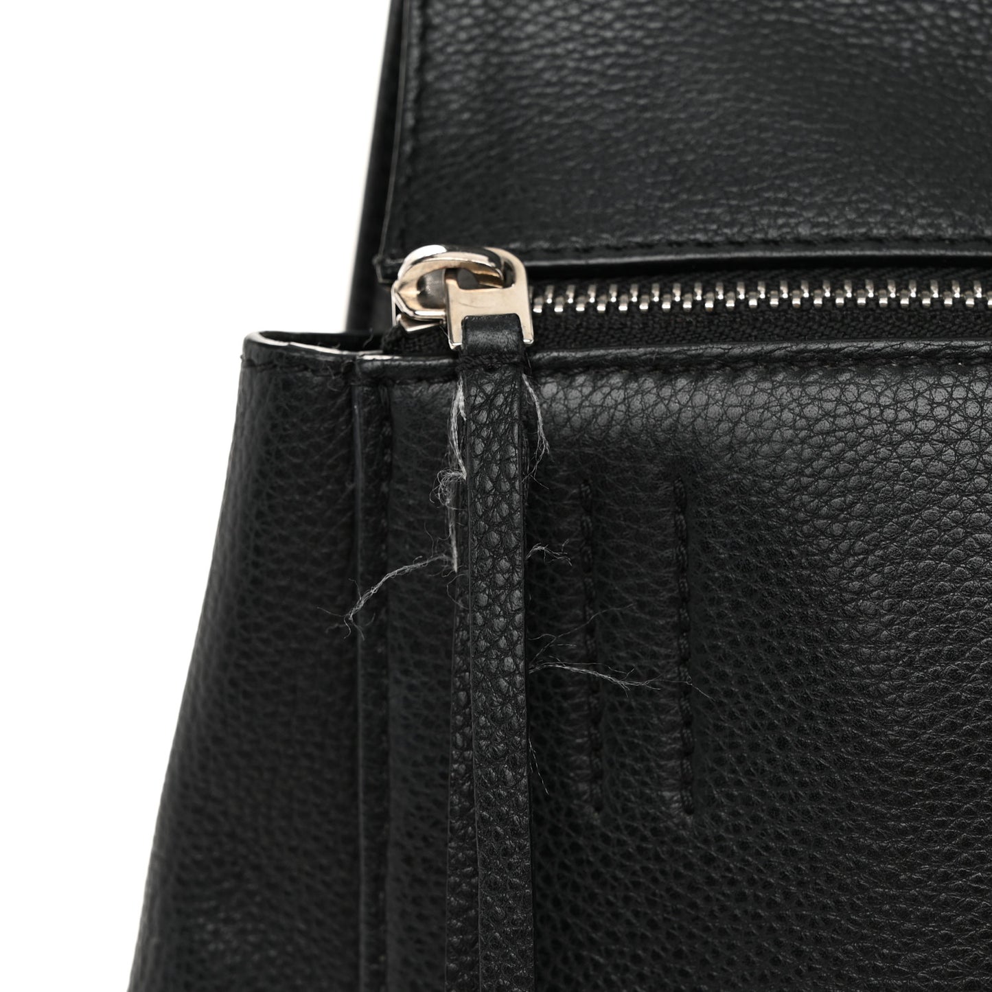 Grained Calfskin Medium Edge Shoulder Bag Black