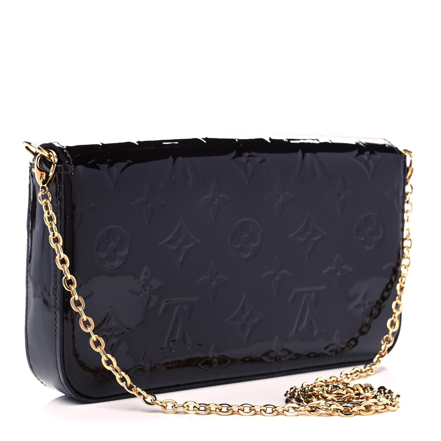 Louis Vuitton Vernis Pochette Felicie Chain Wallet Amarante 3 of 12