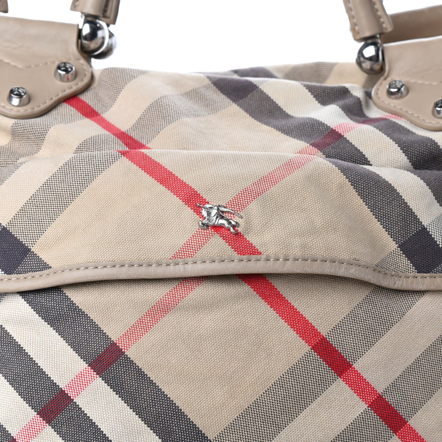 Nova Check Tote Diaper Bag Beige