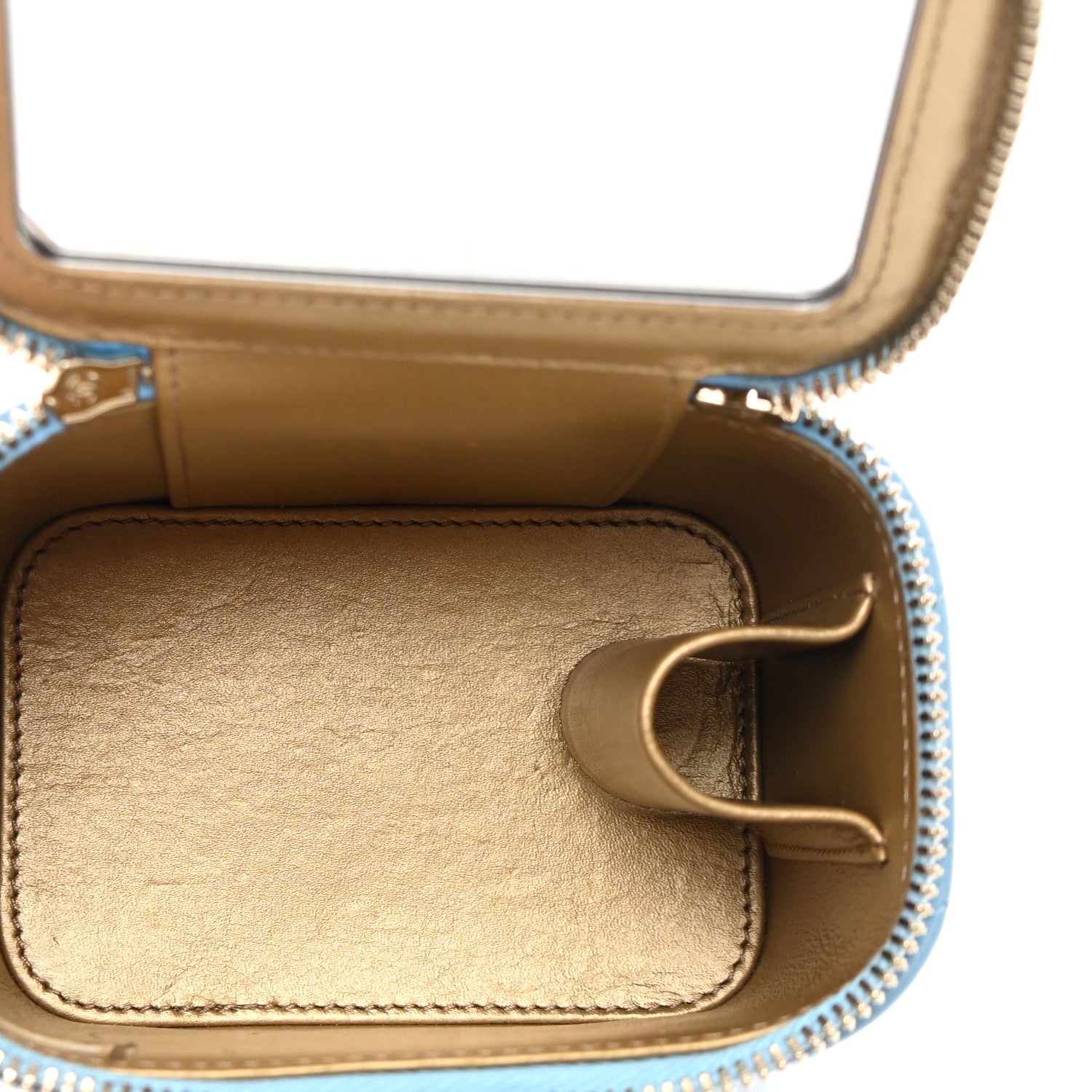 Chanel Lambskin Quilted Pearl Crush Mini Vanity Case With Chain Light Blue 5 of 12