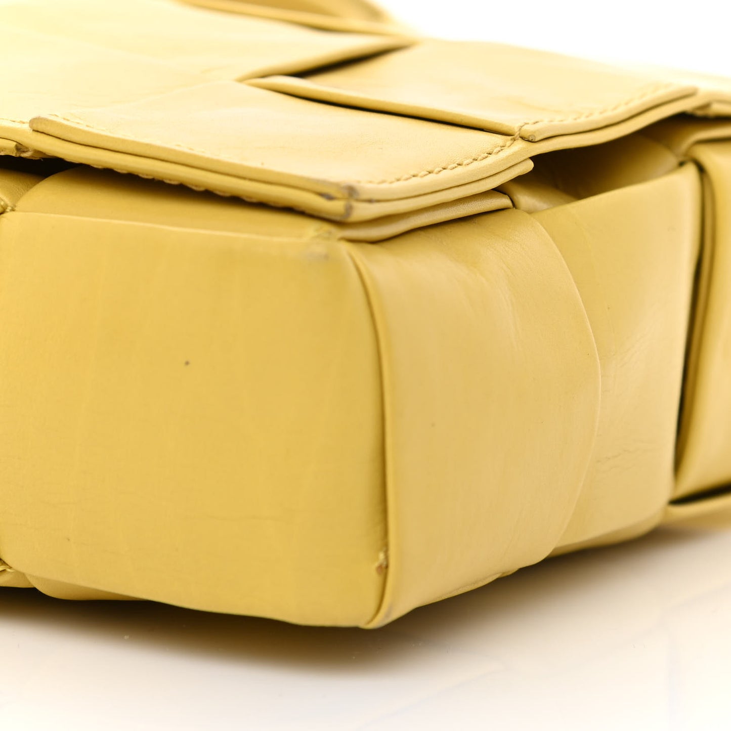 Paper Calfskin Intrecciato Stretch Cassette Buttercup