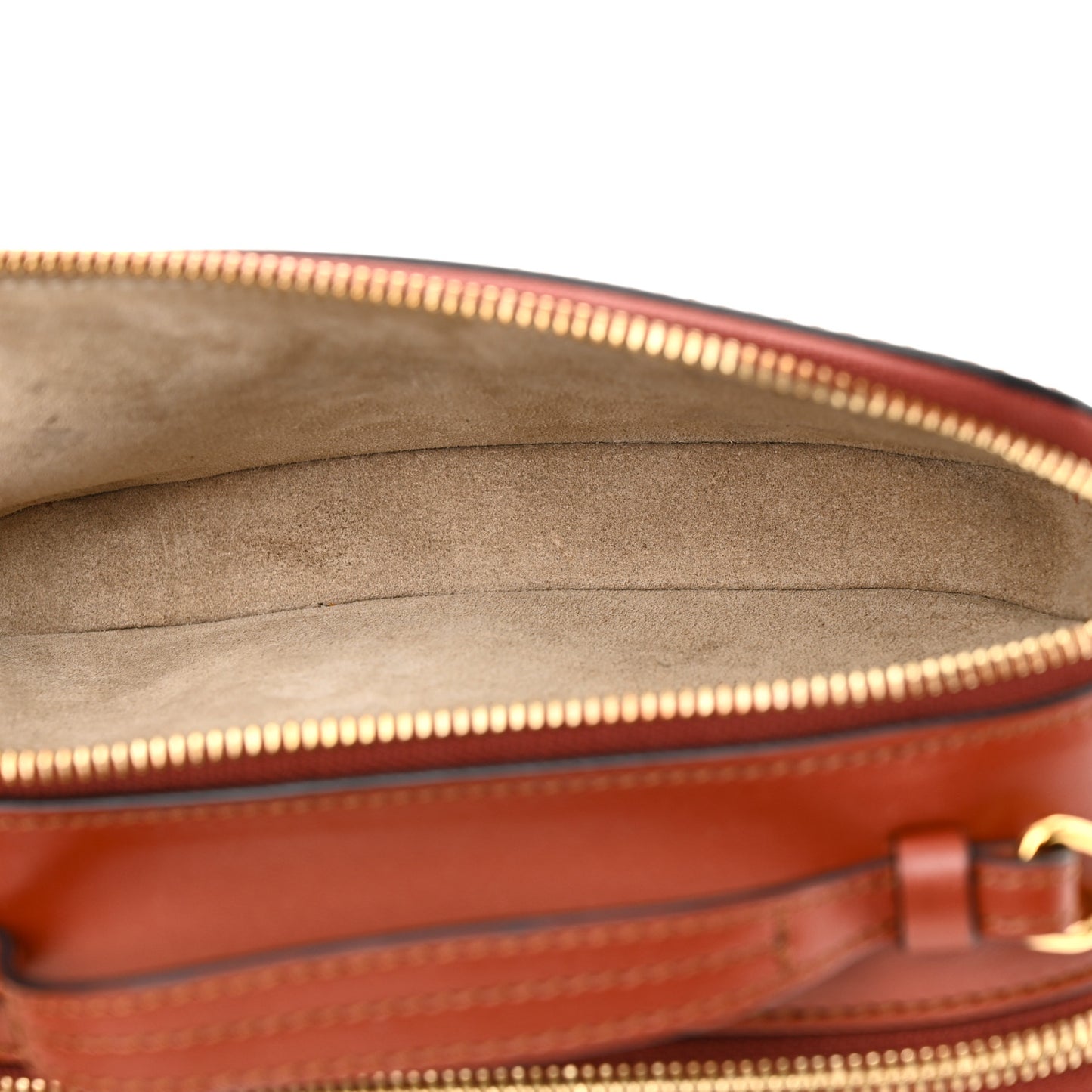 Shiny Calfskin Mini Vanity C Bag Sepia Brown