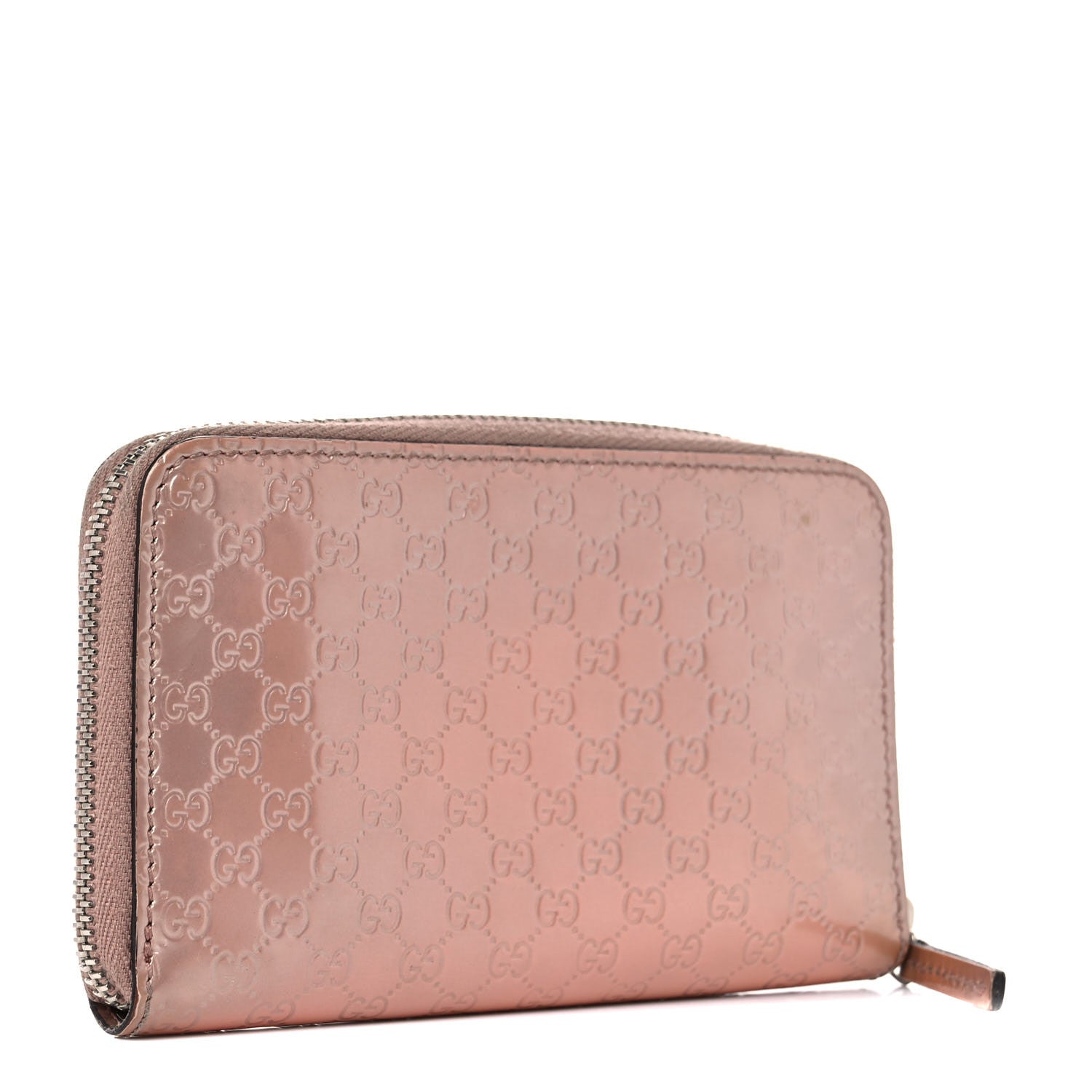 Gucci Patent Microguccissima Zip Around Wallet Pink 3 of 16