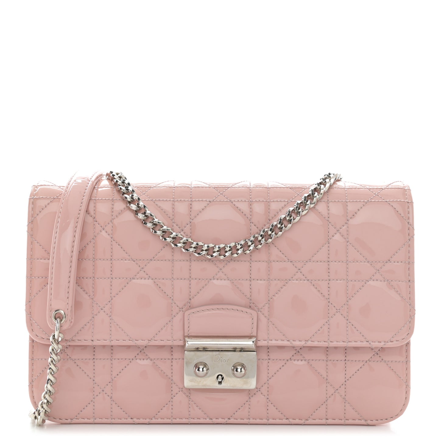 Patent Cannage Miss Dior Promenade Pouch Pink