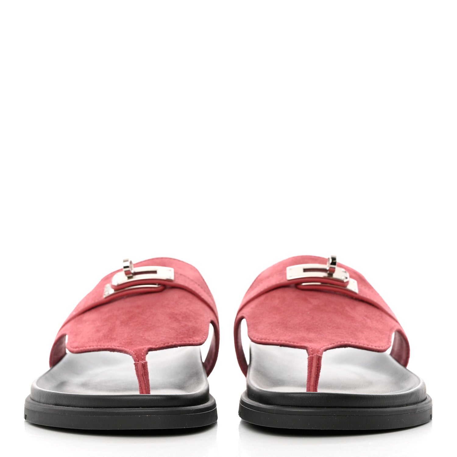 Hermes Suede Goatskin Womens Empire Sandals 37 Rose Aphrodite 2 of 10