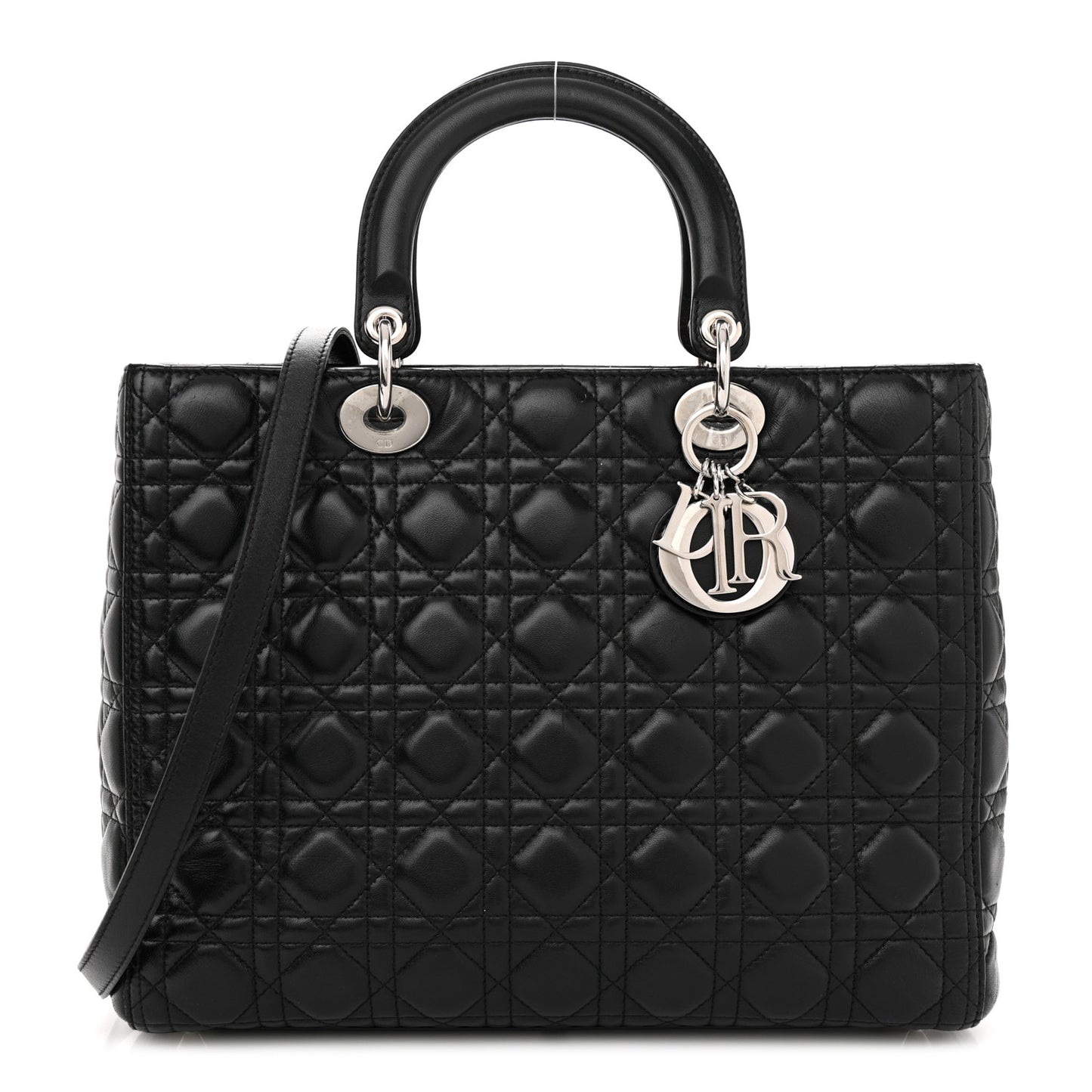 Lambskin Cannage Large Lady Dior Black