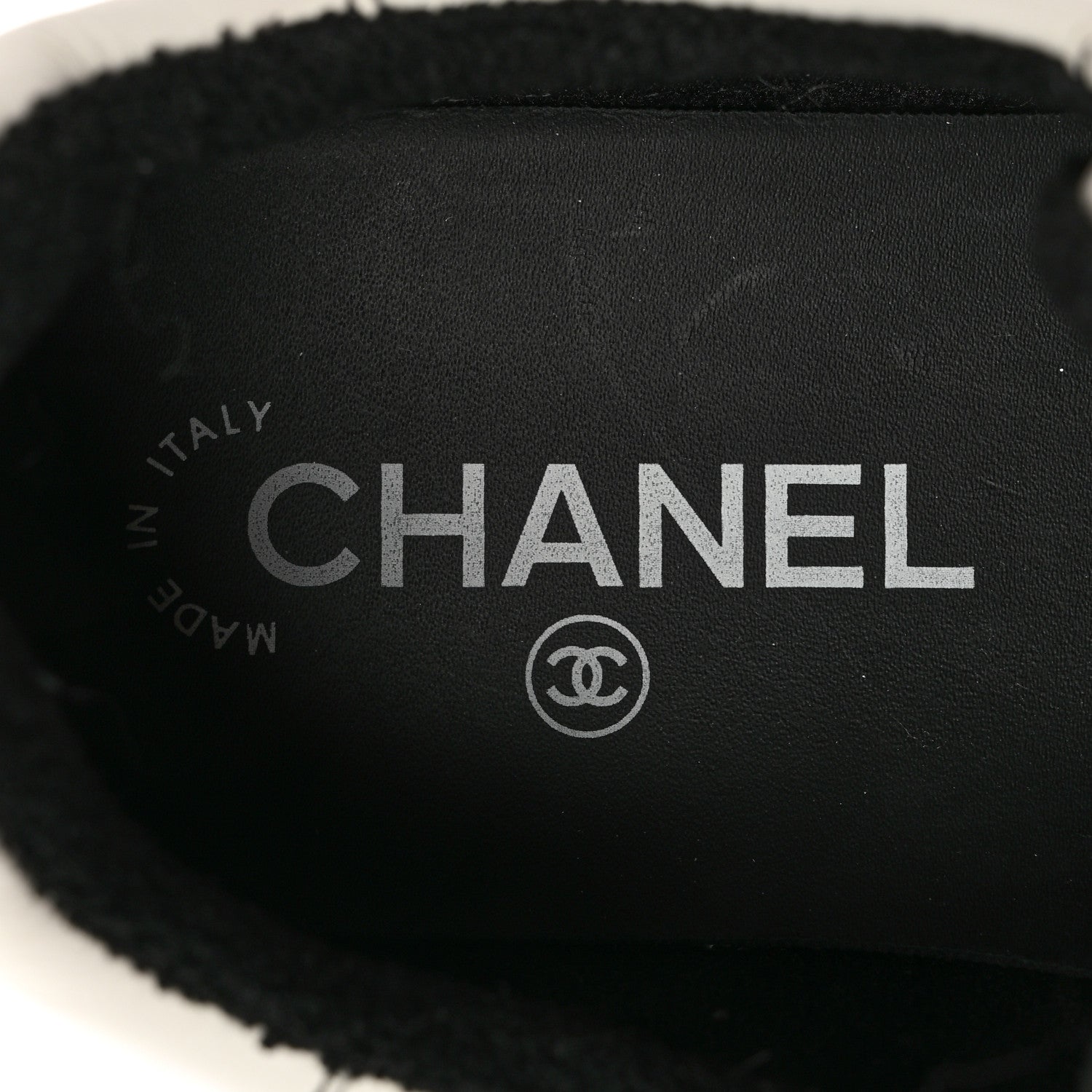 Chanel Calfskin Womens Logo Sneakers 38.5 White Black 6 of 7