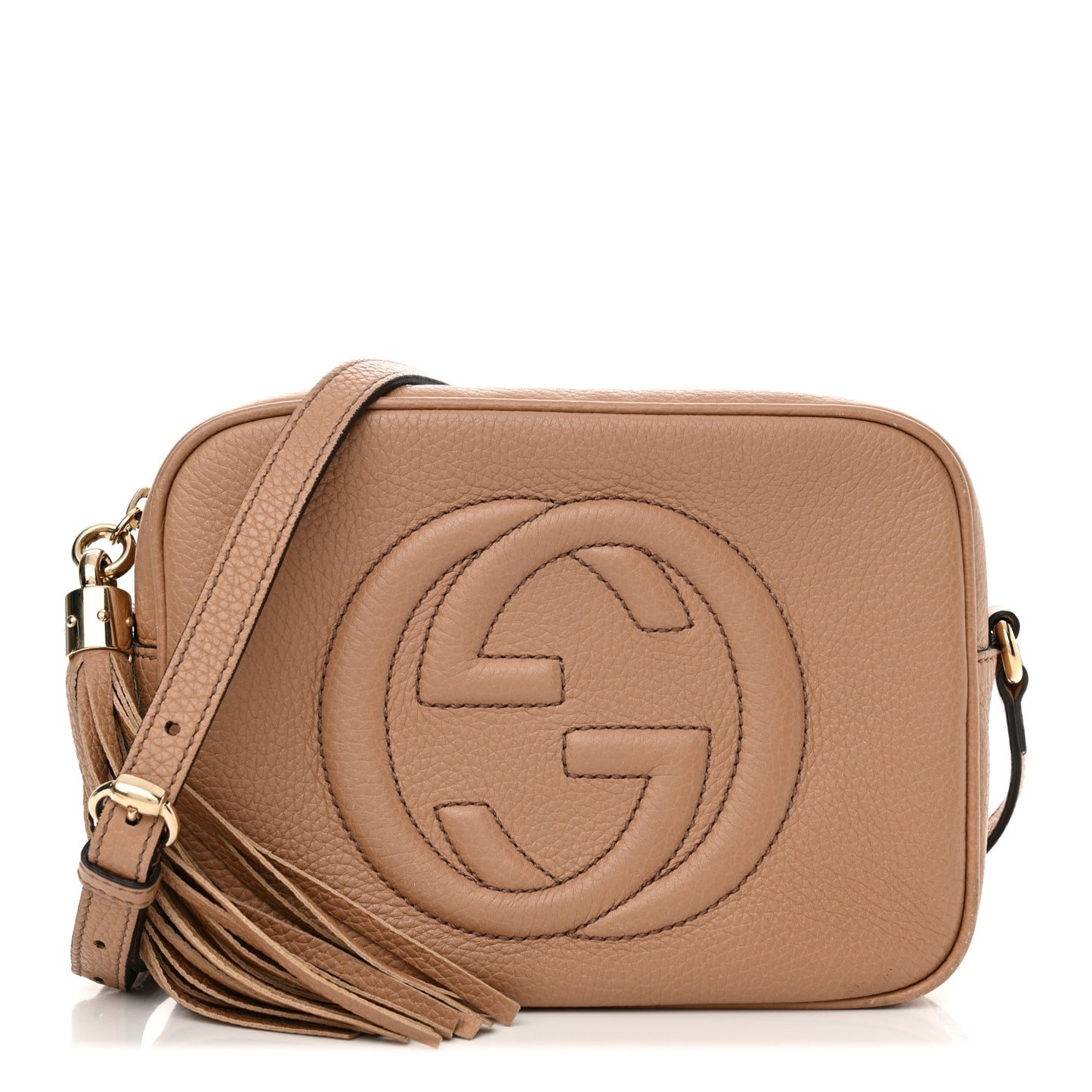 Pebbled Calfskin Small Soho Disco Bag Camelia