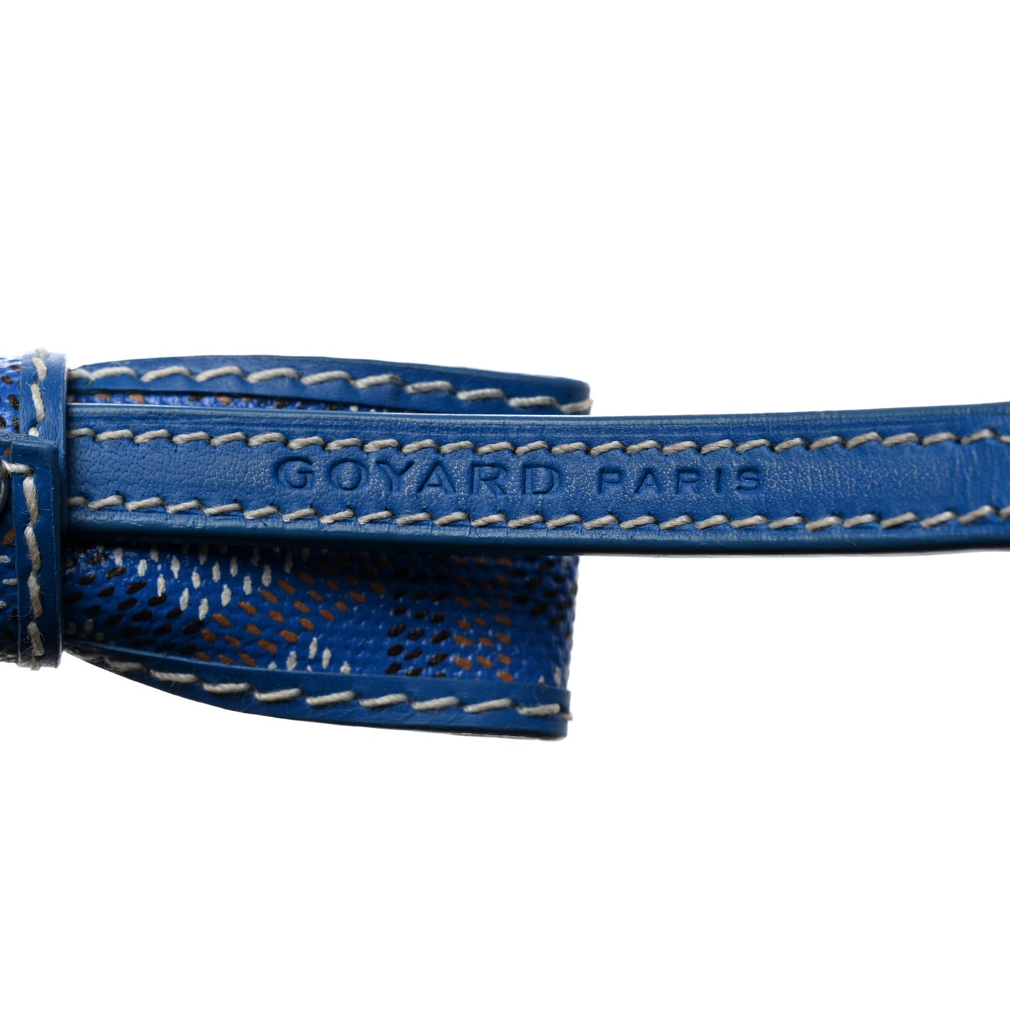 Goyardine Dog Collar Sky Blue
