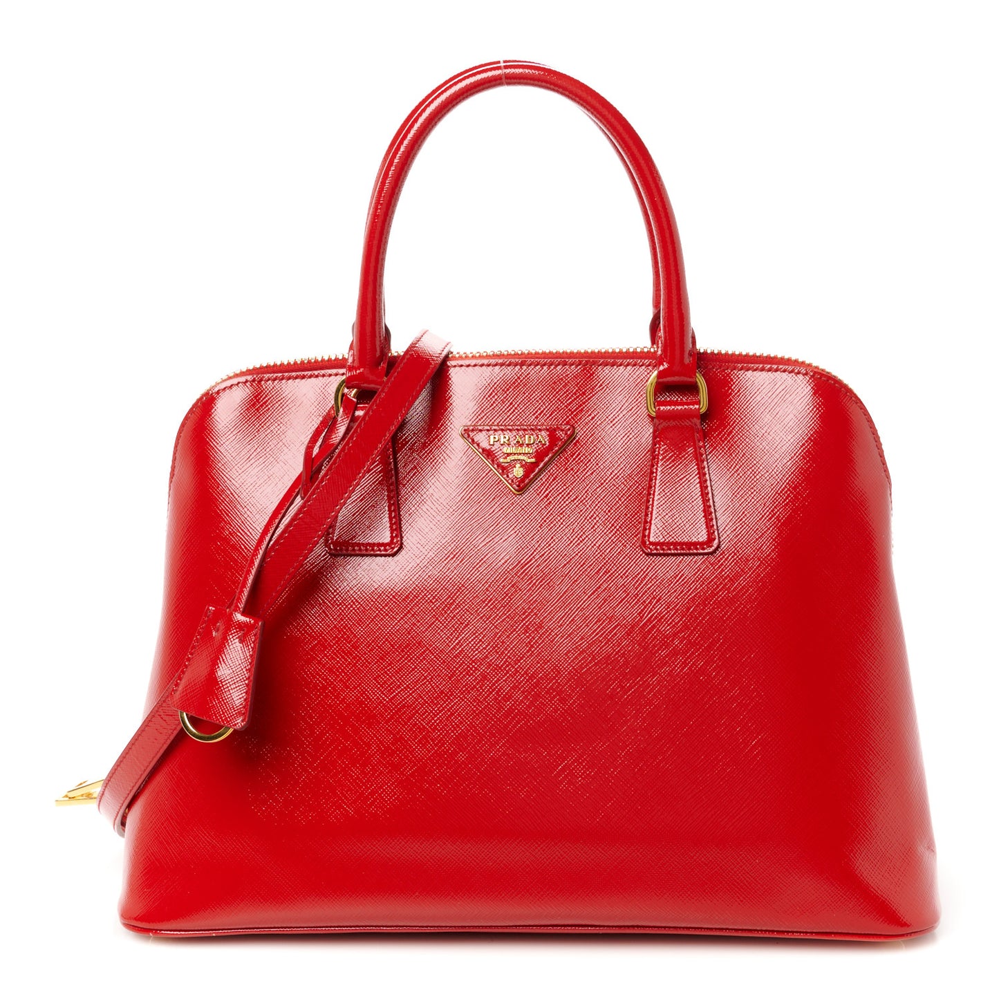 Saffiano Vernice Medium Promenade Tote Rosso