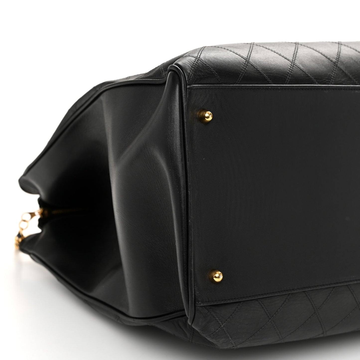 Calfskin Stitched XL Weekender Black