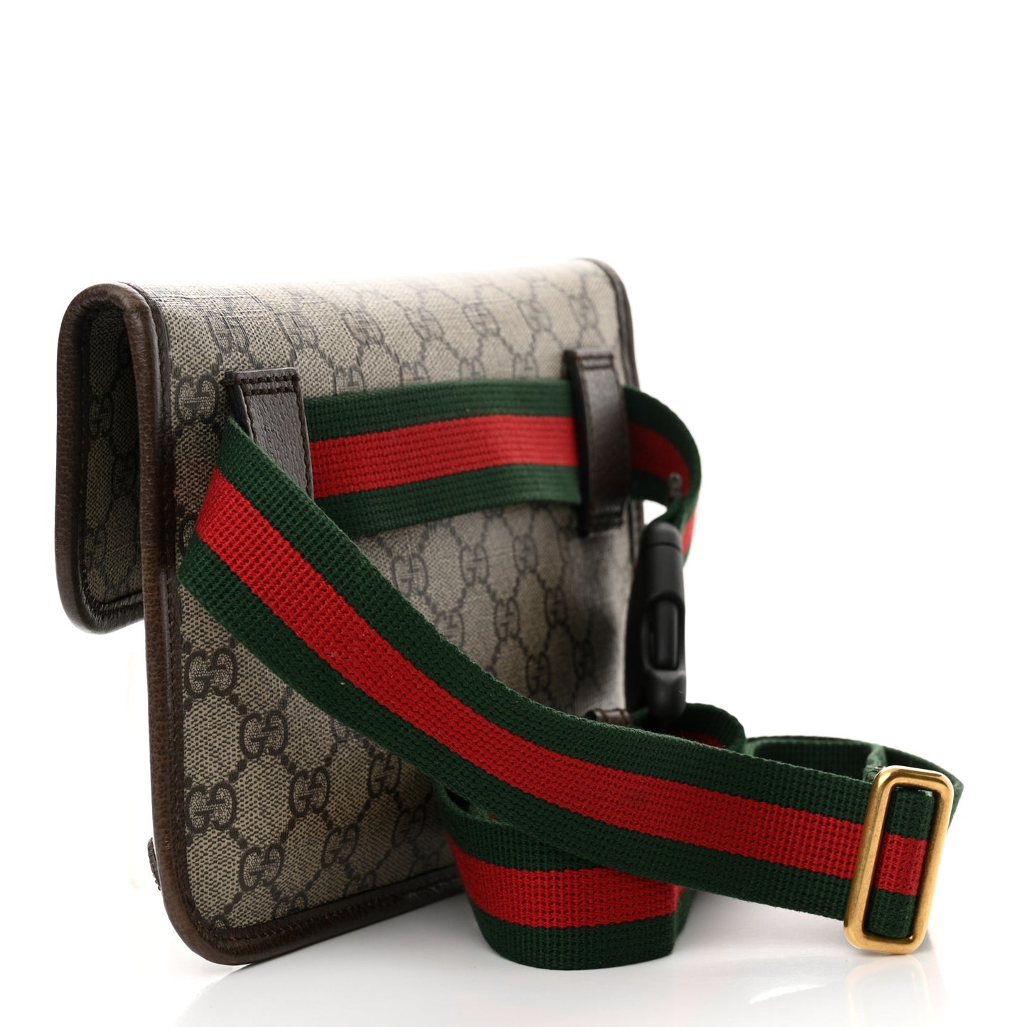 GG Supreme Monogram Web Small Ophidia Belt Bag Brown