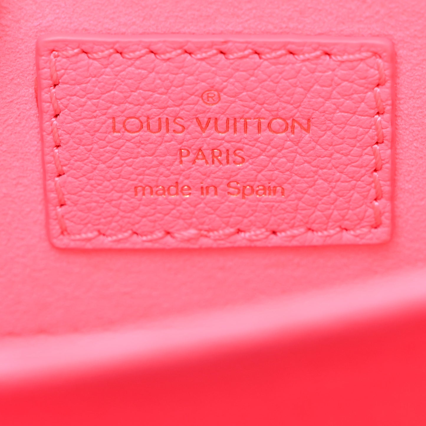 Grained Calfskin Tufted Monogram Mini Dauphine Fluo Pink