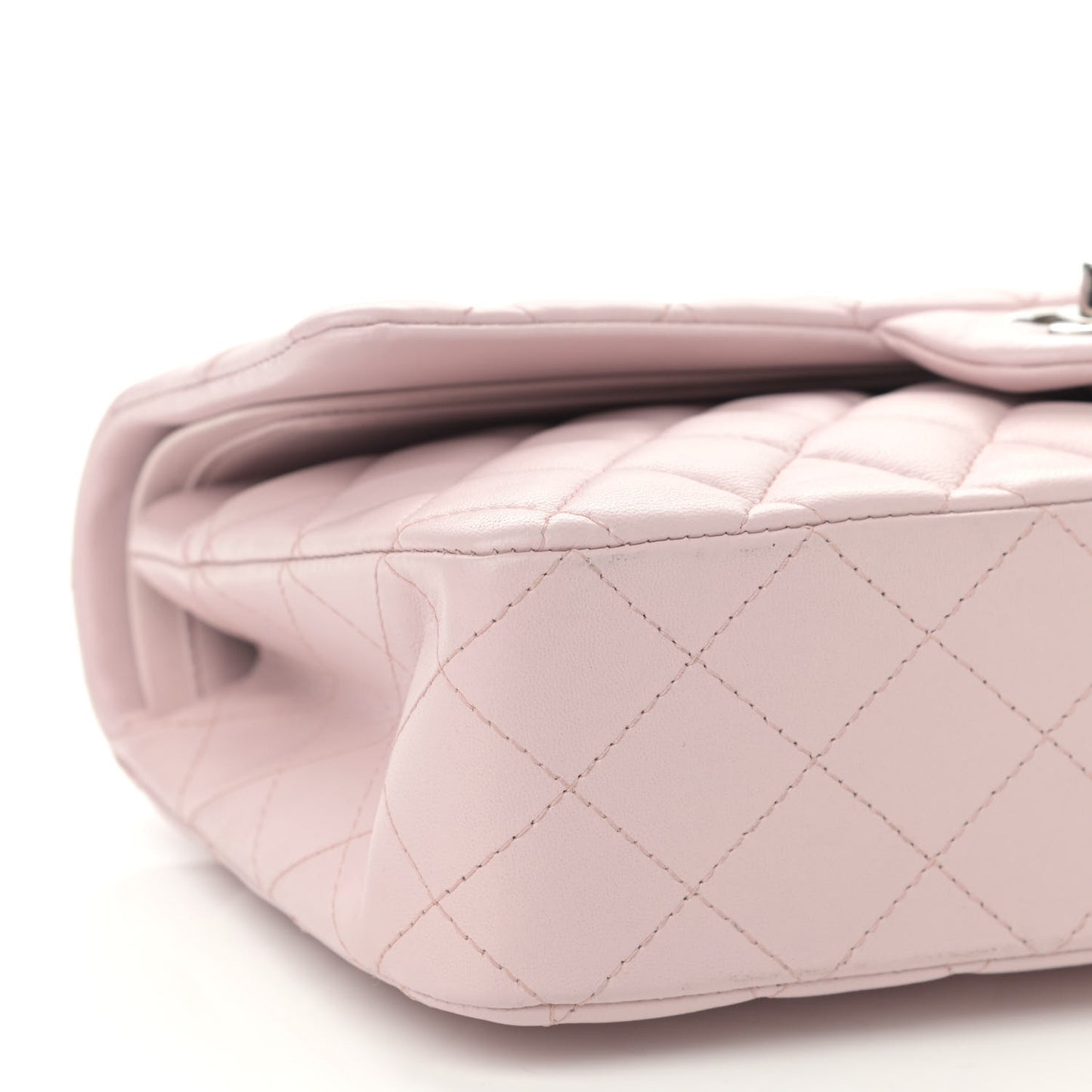 Lambskin Quilted Medium Double Flap Light Pink