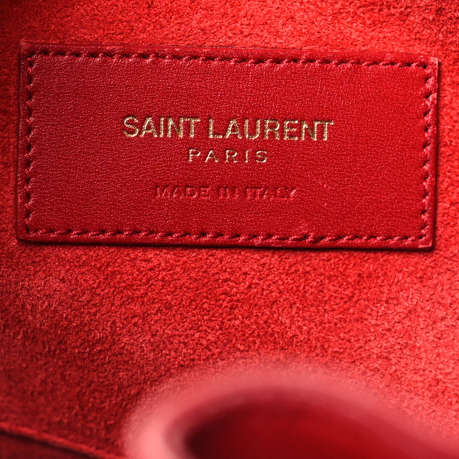 Saint Laurent Calfskin Large Emmanuelle Bucket Bag Lipstick Red 6 of 18
