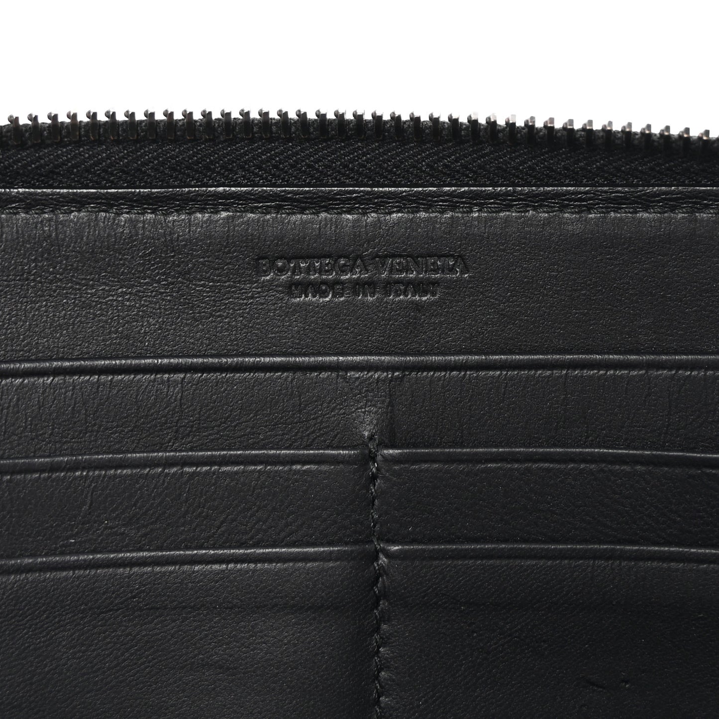 Nappa Intrecciato Zip Around Wallet Black