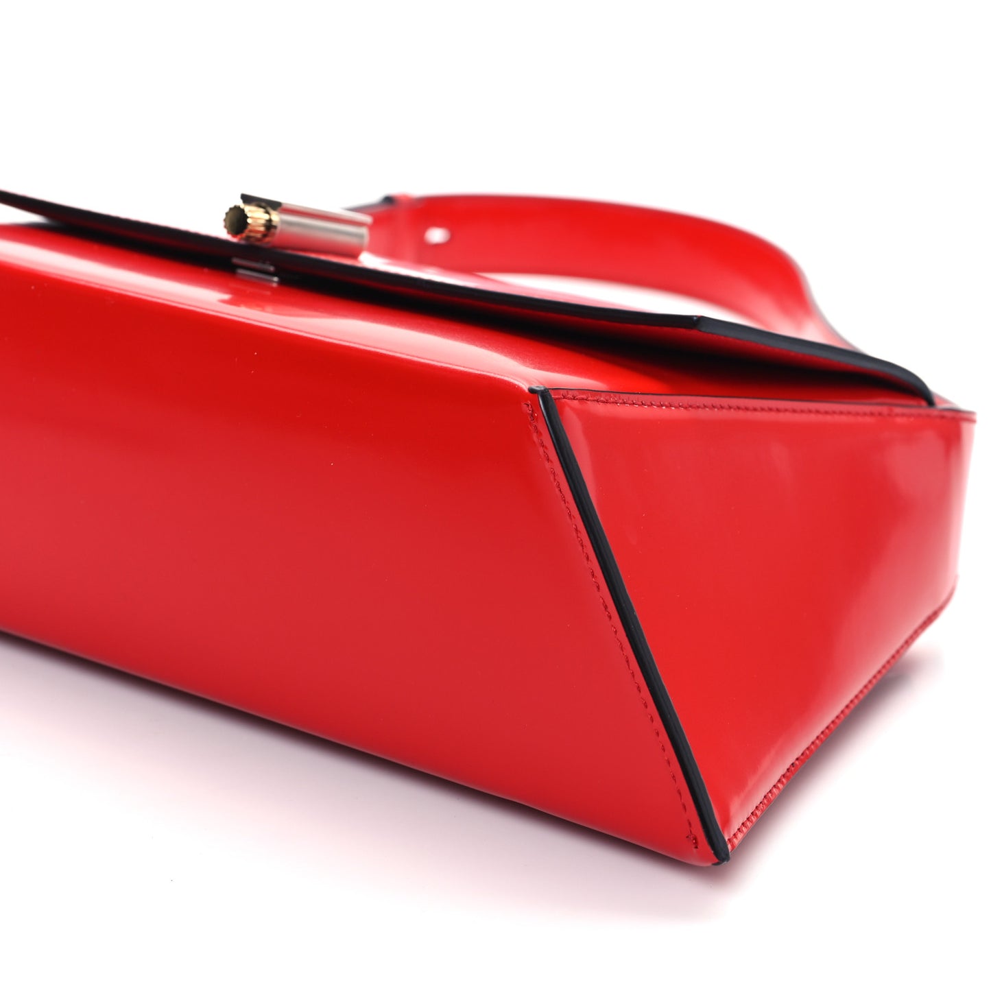 Brushed Calfskin Medium Geometric Prisma Shoulder Bag Flame Red