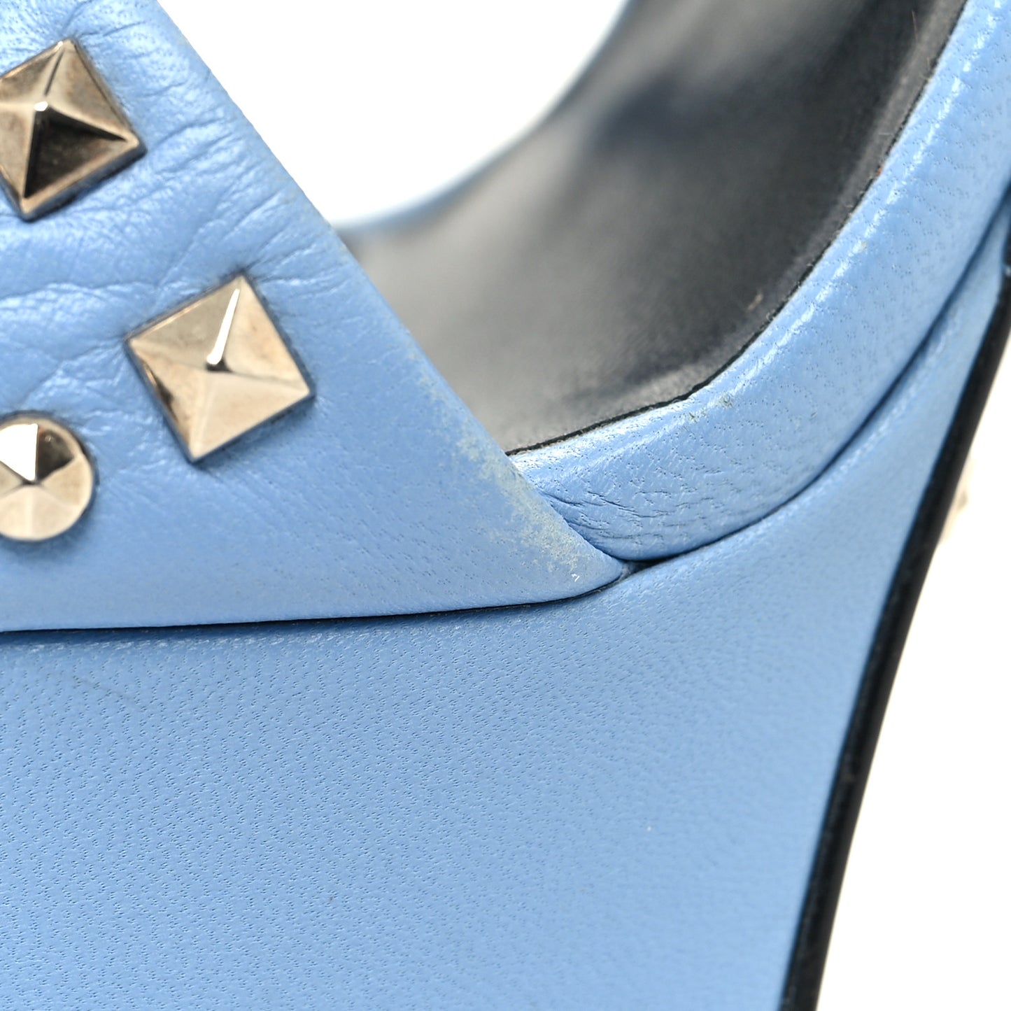 Malaga Kid Studded Leila Ankle Strap Platform Sandals 36.5 Blue