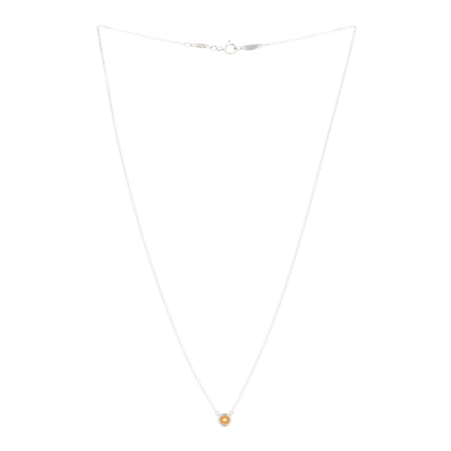 Sterling Silver Citrine Elsa Peretti Color By The Yard Pendant Necklace