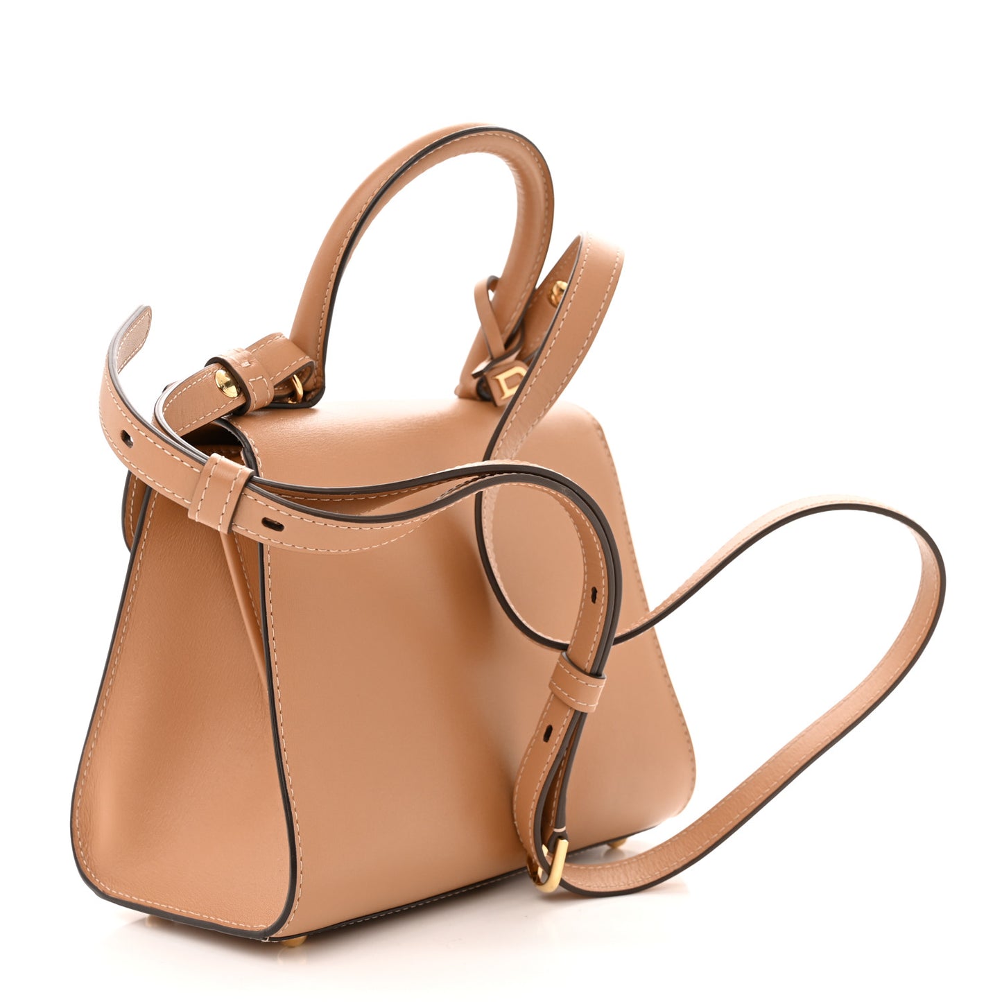 Grained Calfskin Mini Brillant Satchel Nude