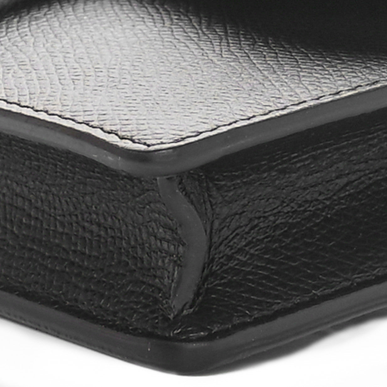 Grained Calfskin Saddle Belt Clutch Black