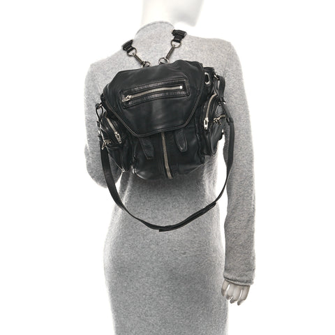 Lambskin Marti Backpack Bag Washed Black Rhodium Hardware