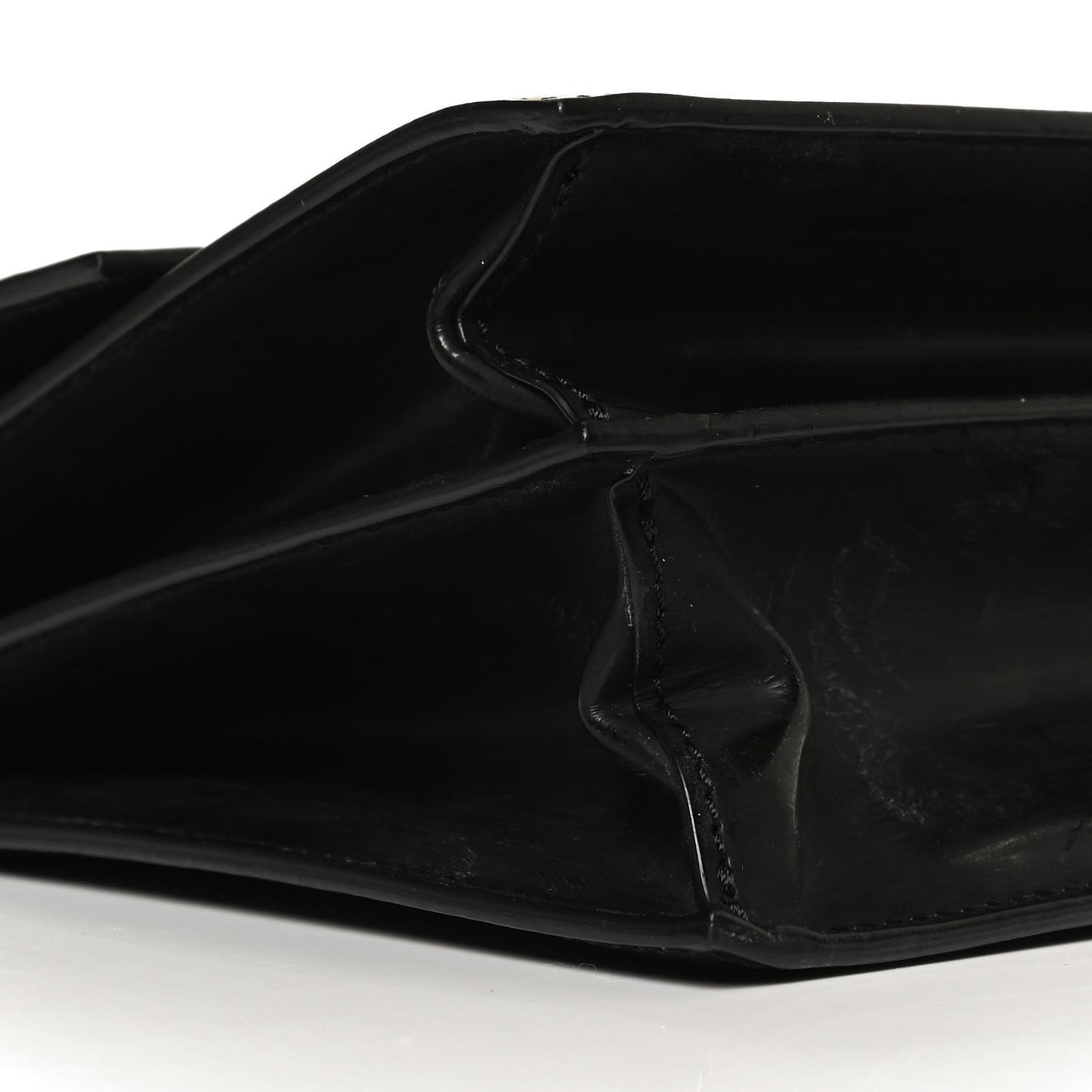 Nappa Large Diamante Flap Black