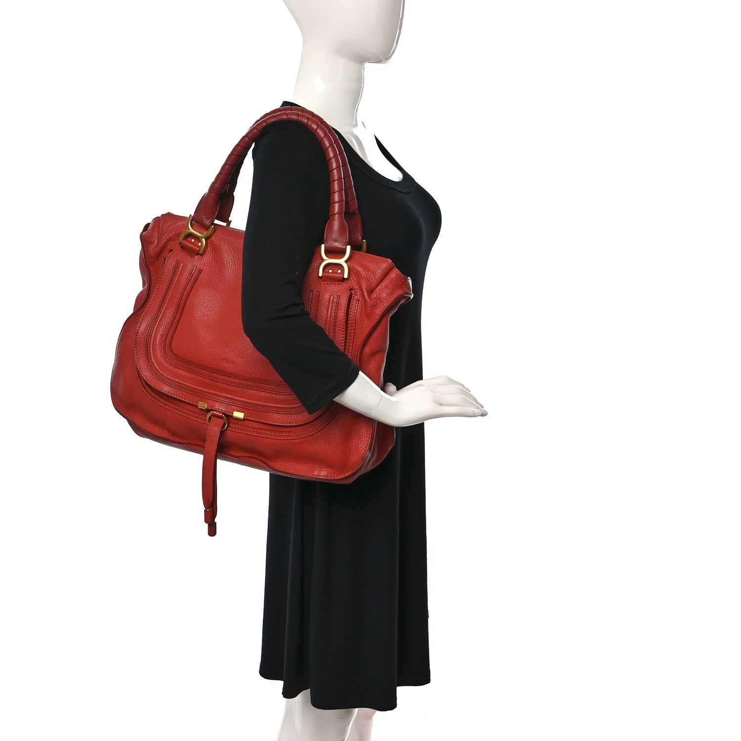 Chloe Calfskin Large Marcie Satchel Maple Leaf 2 of 15