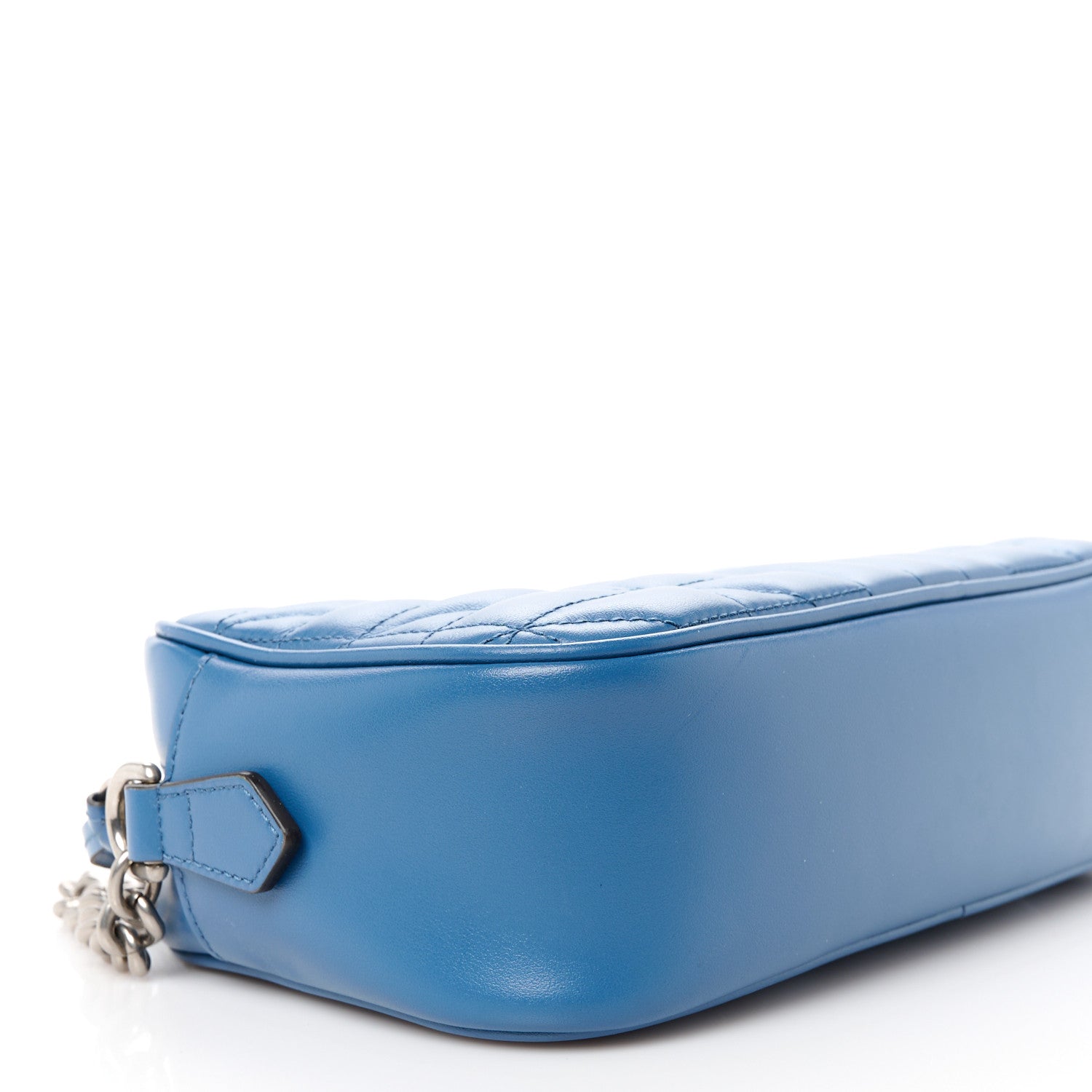 Gucci Calfskin Matelasse Aria Small GG Marmont Chain Shoulder Bag Clear Blue 10 of 11