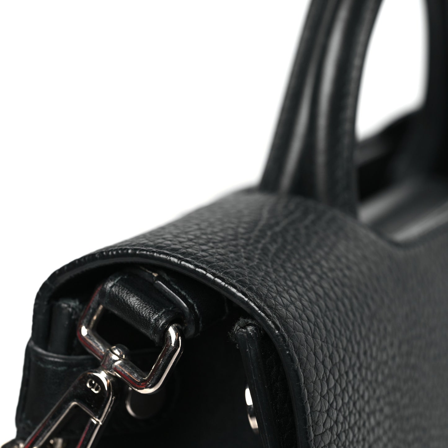 Grained Calfskin Medium Diorever Flap Black