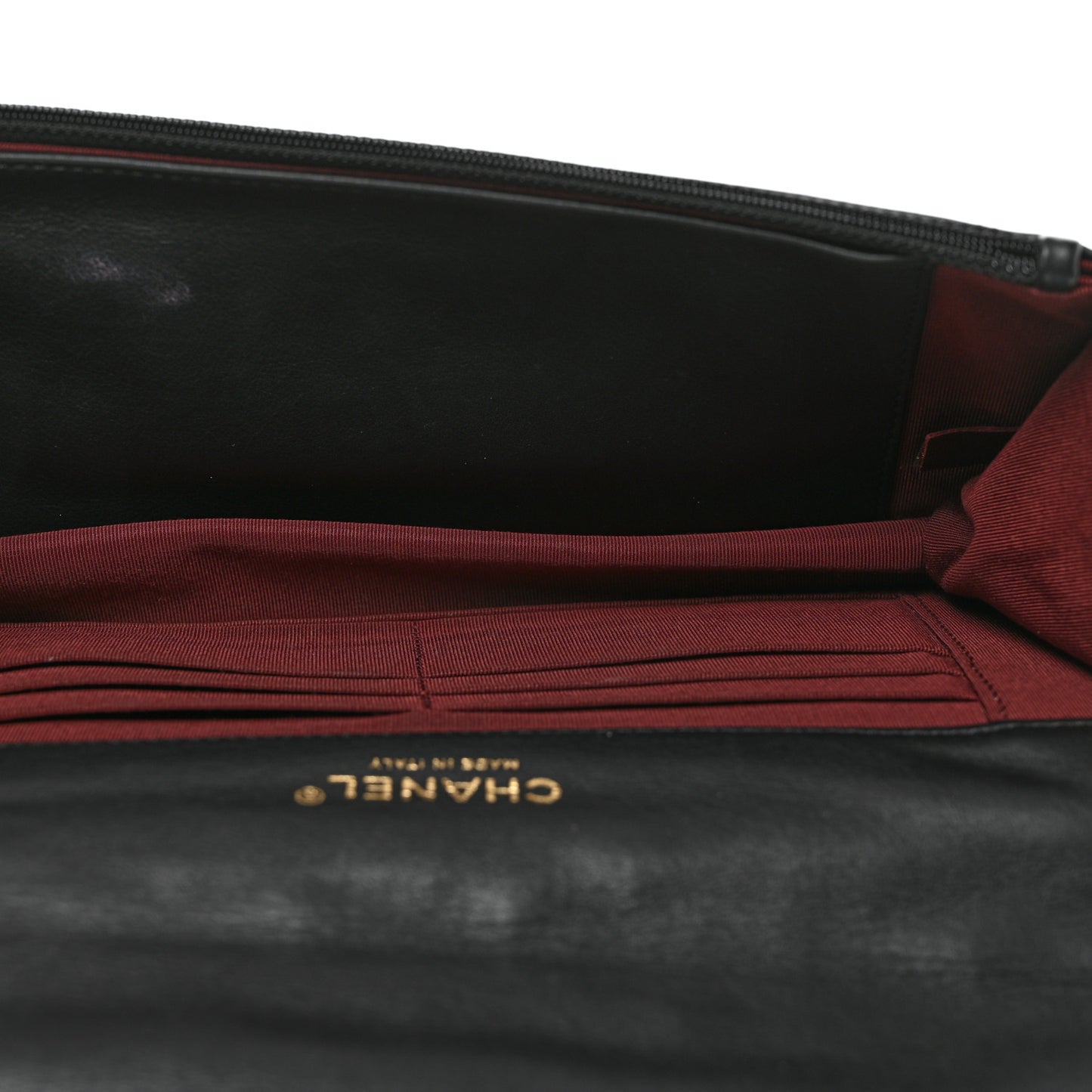Patent Quilted Golden Class Wallet on Chain WOC Black