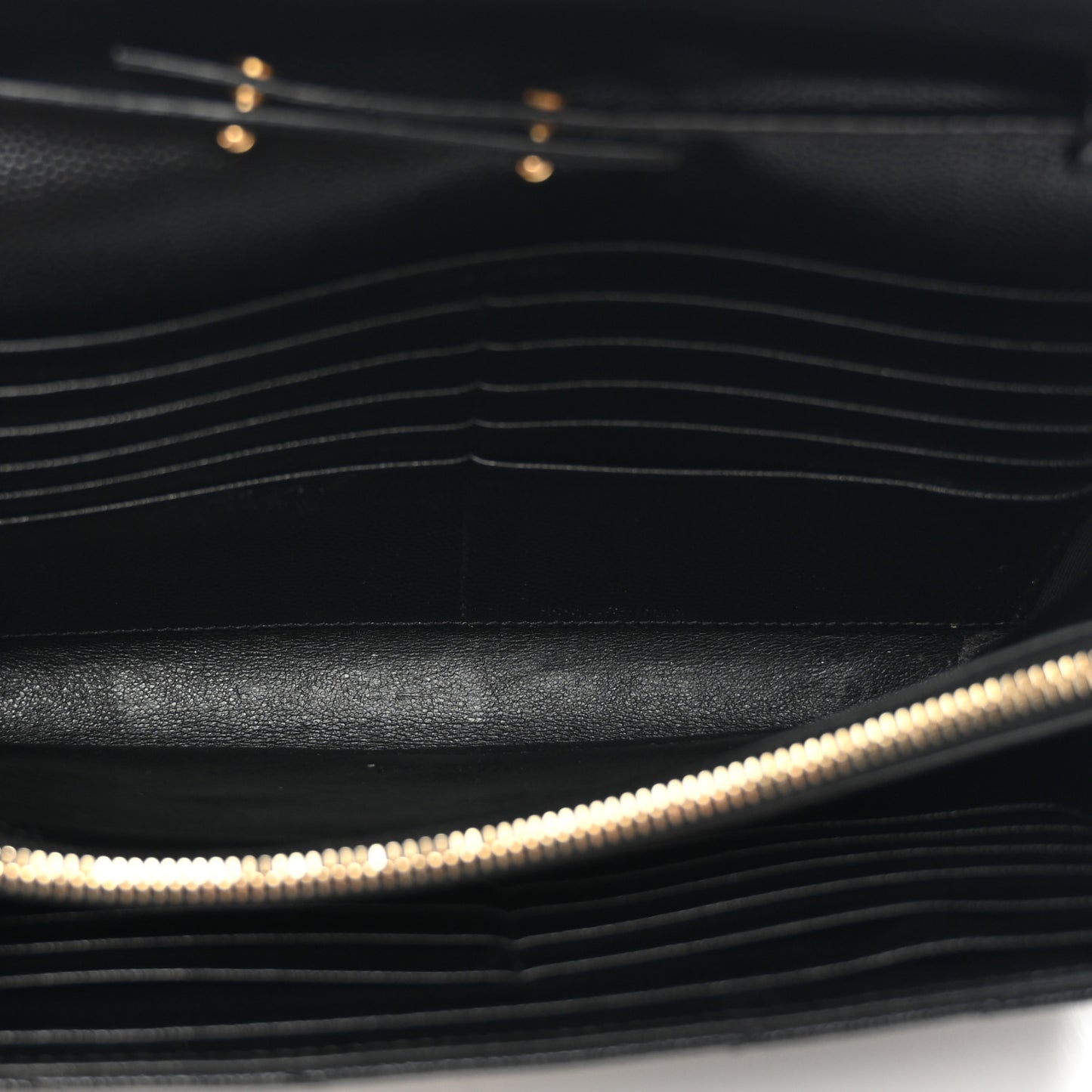 Grain De Poudre Matelasse Chevron Monogram Chain Wallet Black