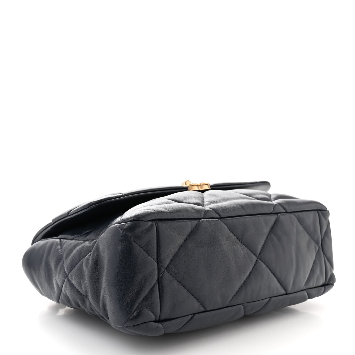 Chanel Lambskin Quilted Large Chanel 19 Flap Navy Blue 4 of 10