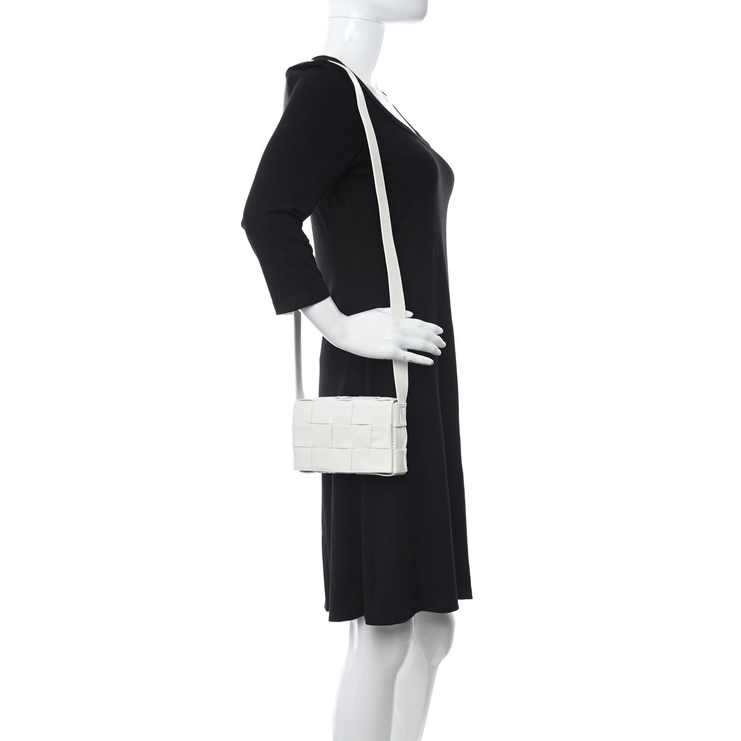 Paper Calfskin Maxi Intreccio Cassette Crossbody Bag White