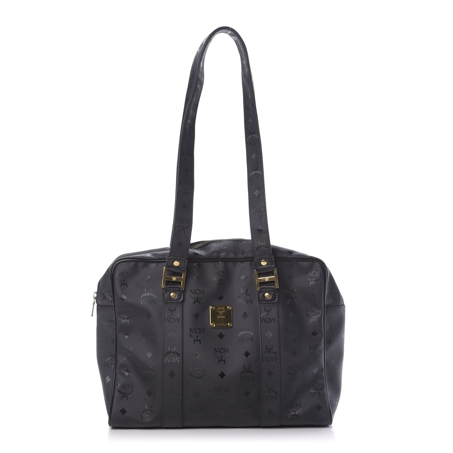 Monogram Coated Canvas Tote Bag Black