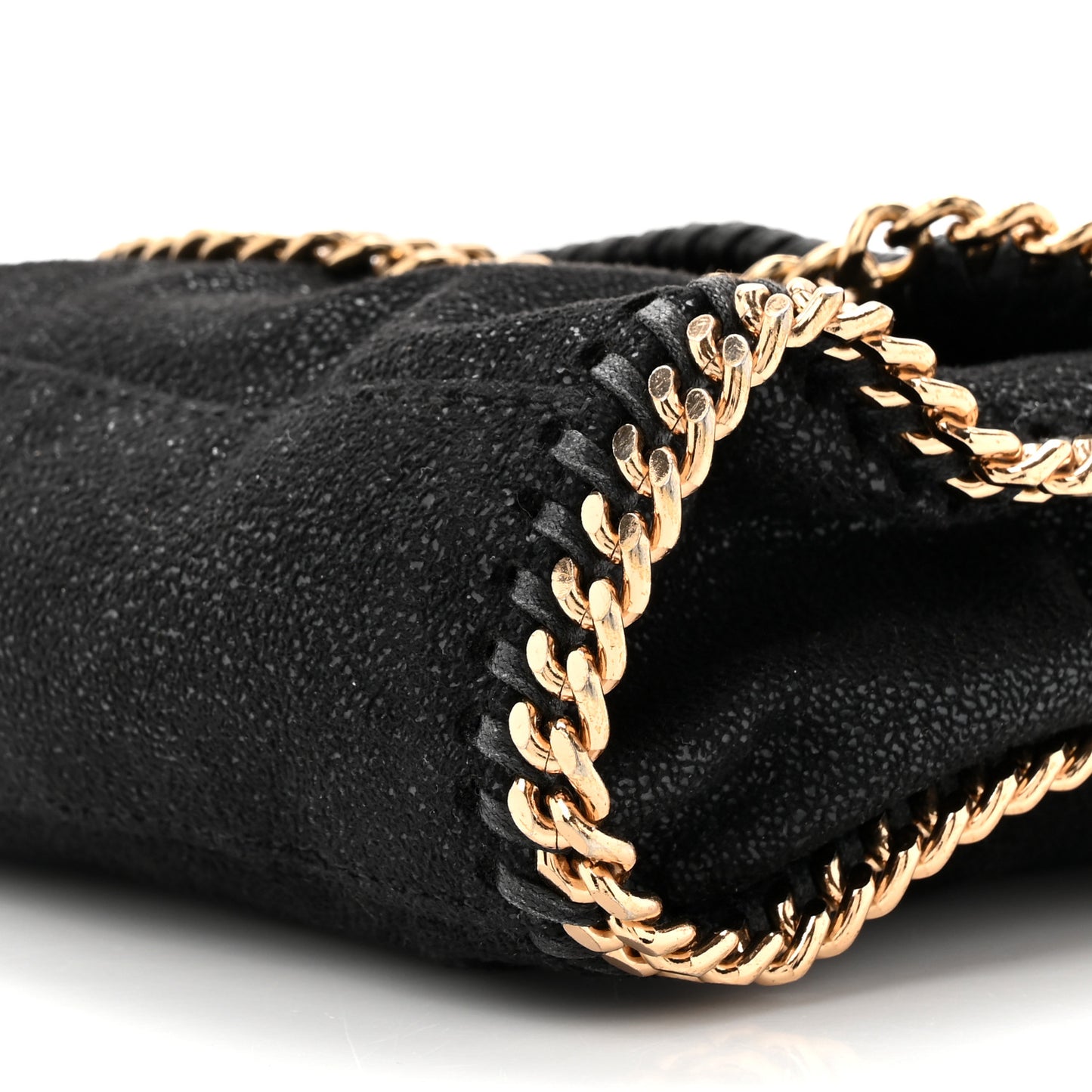 Shaggy Deer Mini Falabella Fold Over Tote Black