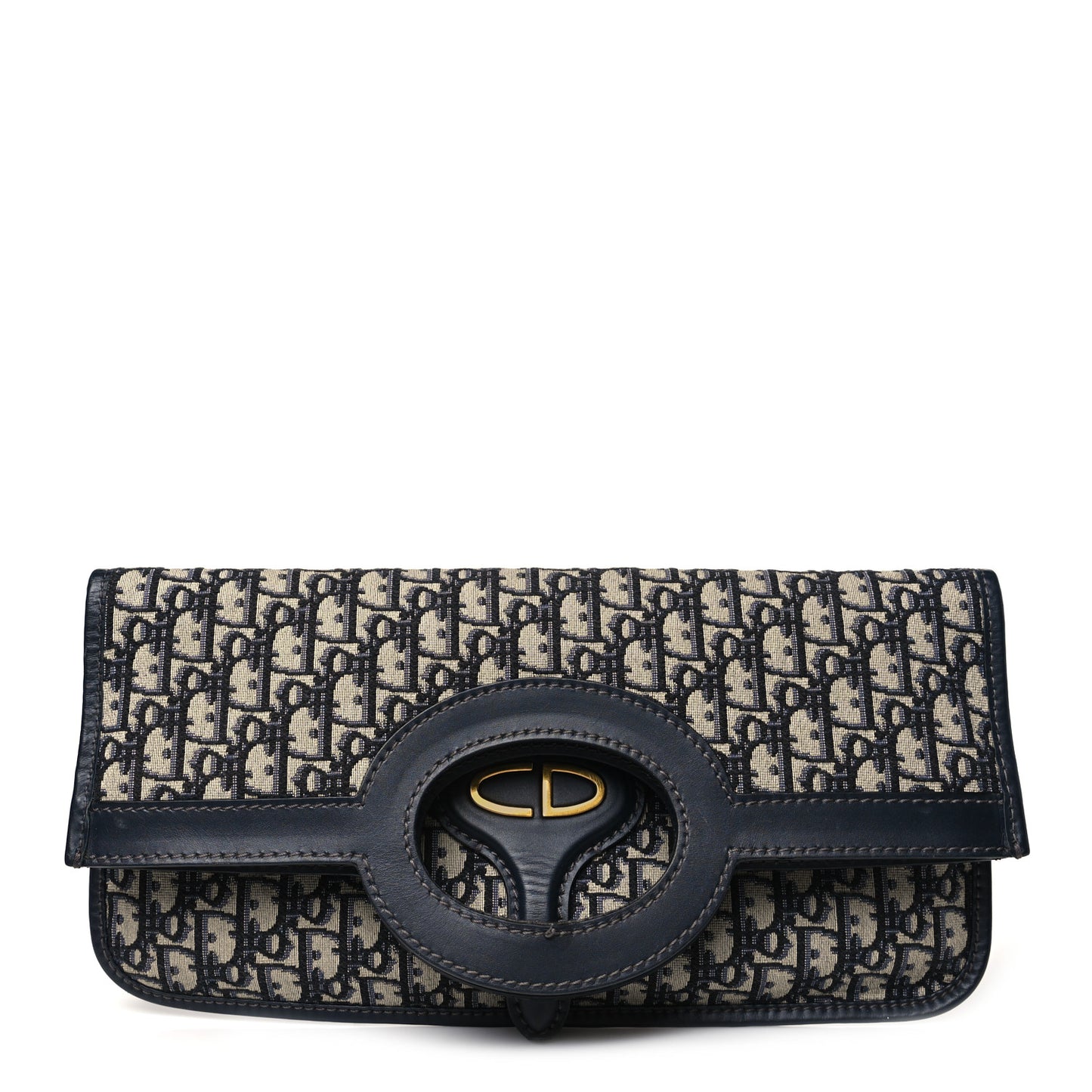 Oblique Fold Over Clutch Blue